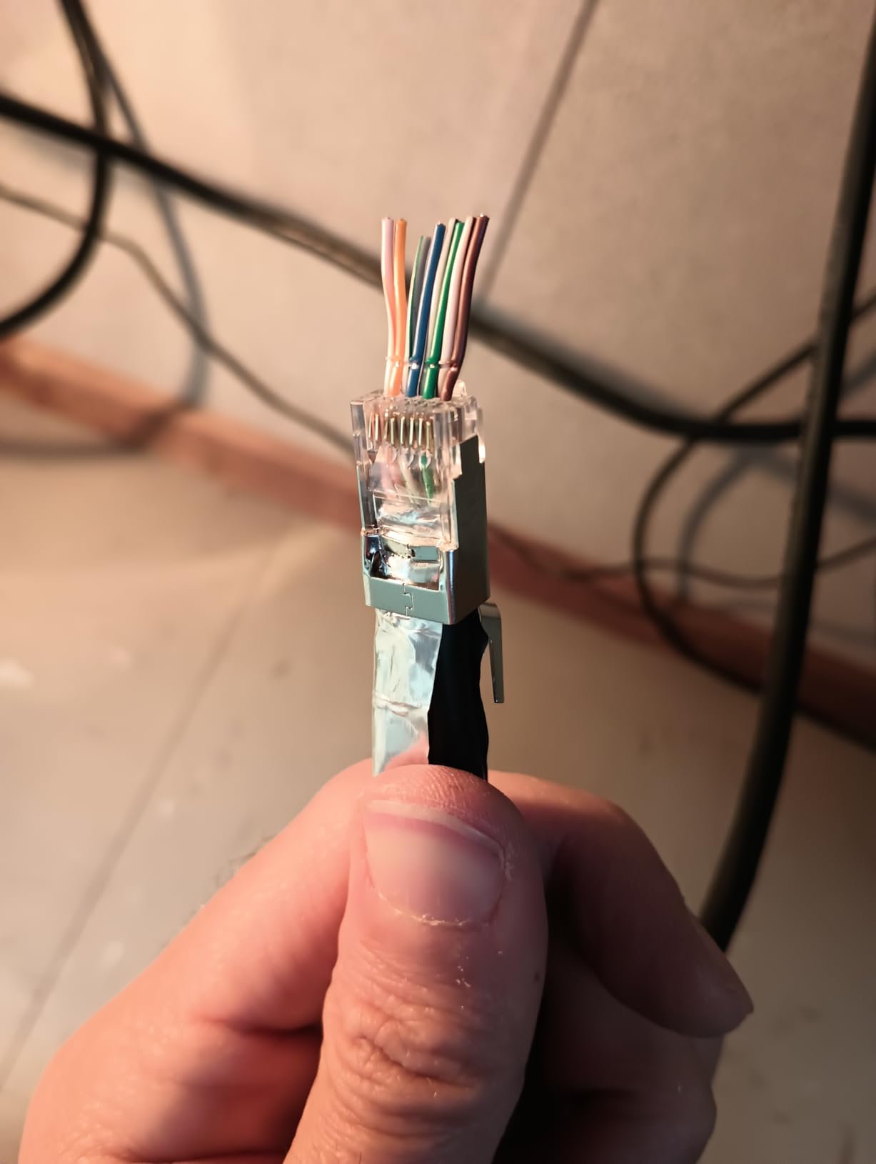 trueCABLE Crimp Tool for Pass Through RJ45 All-in-One Ethernet Tool: Crimp, Cut, Score - Works with Cat5e, Cat6, Cat6A Shielded and Unshielded Connectors customer photo 1