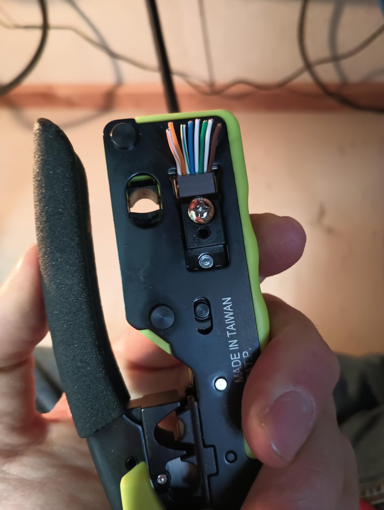 trueCABLE Crimp Tool for Pass Through RJ45 All-in-One Ethernet Tool: Crimp, Cut, Score - Works with Cat5e, Cat6, Cat6A Shielded and Unshielded Connectors customer photo 2