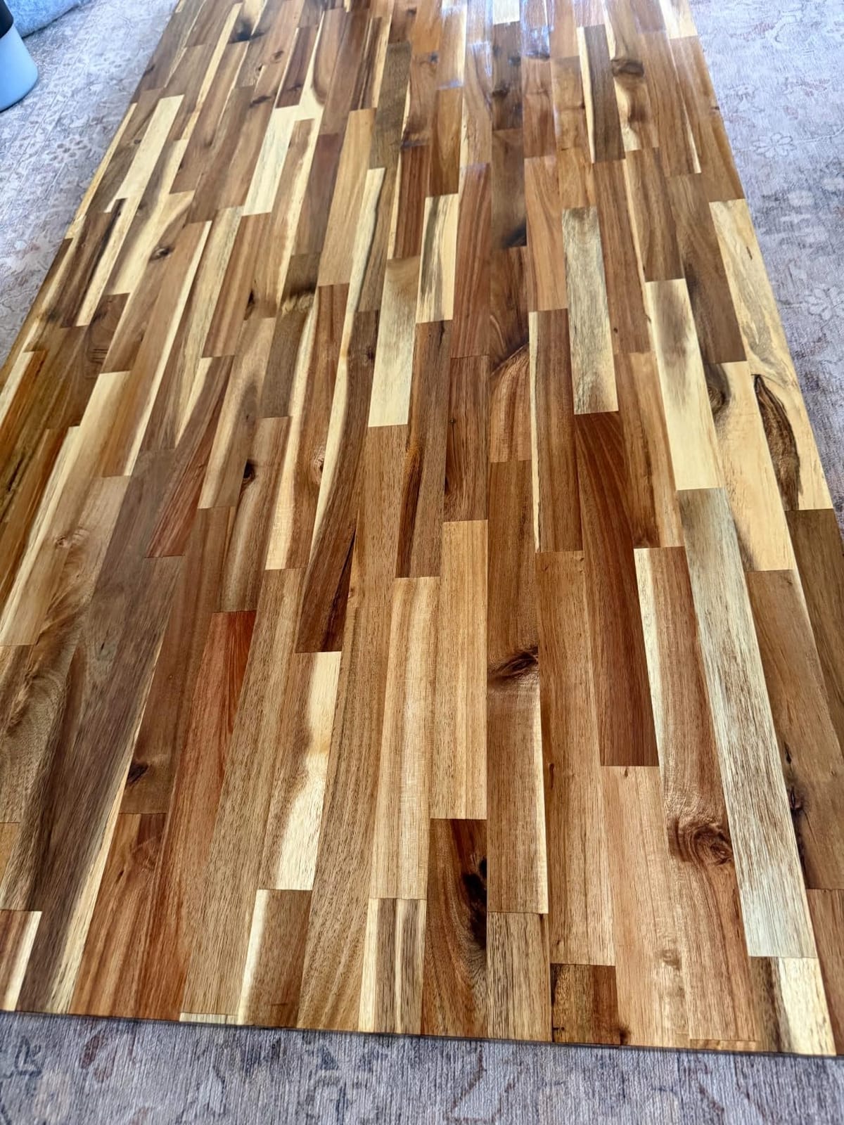 Howizz Acacia Butcher Block Countertop 72 x 36 x 1.5 Inches, Unfinished Solid Wood Table Top for DIY Desk Top, Workbench Top, Kitchen Countertop customer photo 2