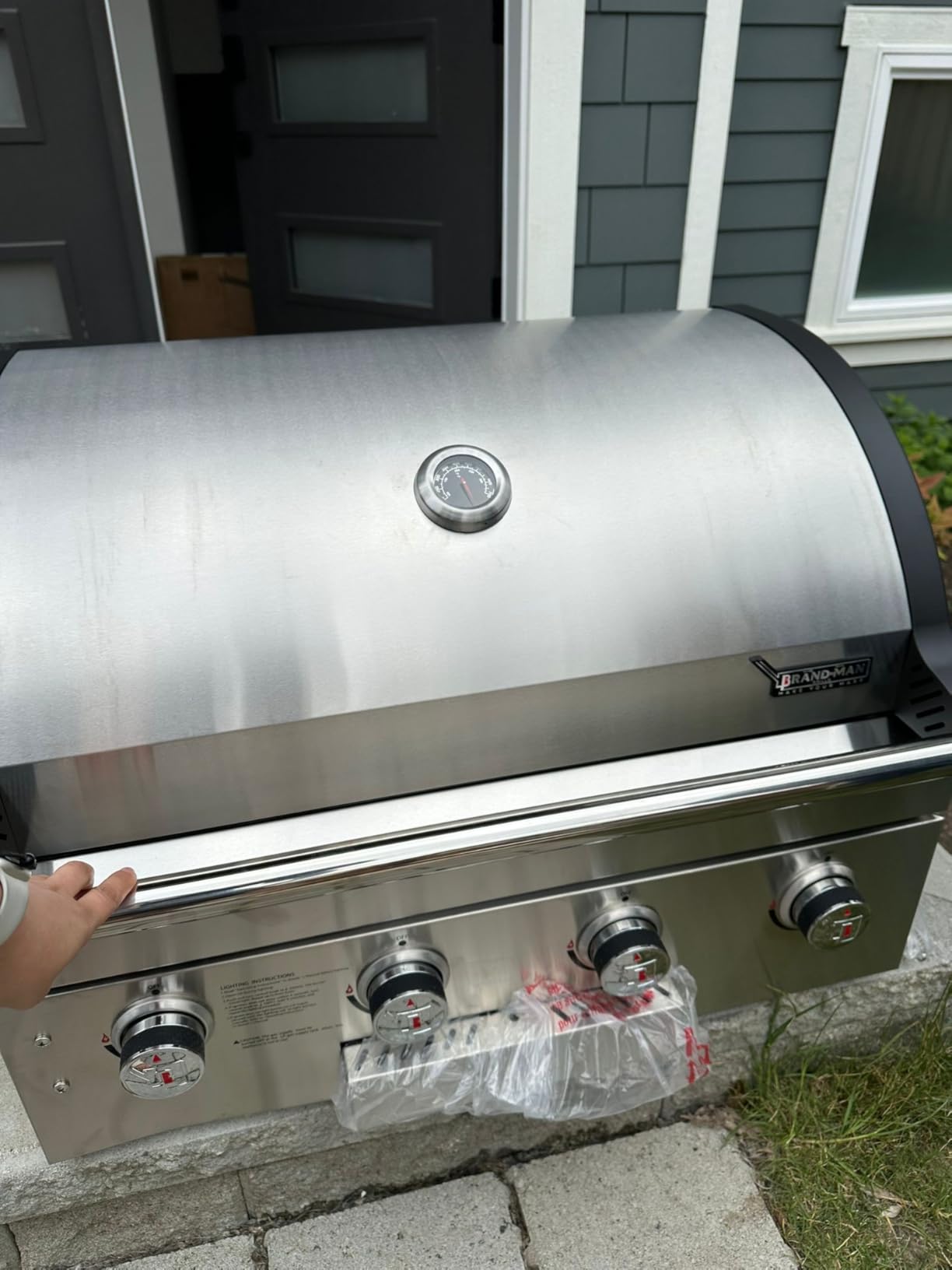 Brand-Man Built-In Gas Grill Head, 30-Inch 4-Burner Outdoor Kitchen Grill | Natural Gas Convertible Propane BBQ Island, Heavy Duty Stainless Steel with Cast Iron Grates and Griddle, 40,000BTUs customer photo 1
