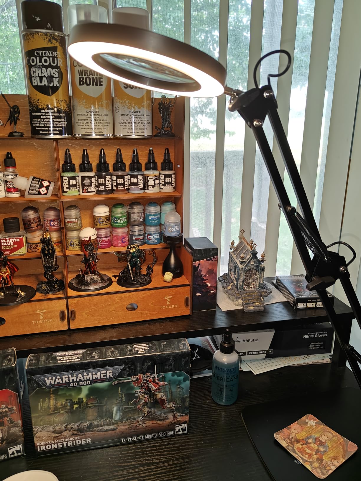 LED Magnifying Desk Lamp with Stand and Clamp for Repair, Crafts, Reading, 5-Diopter Glass Lens, 3 Color Modes, Stepless Dimming, Adjustable Swivel Arm, Magnifying Lamp customer photo 2