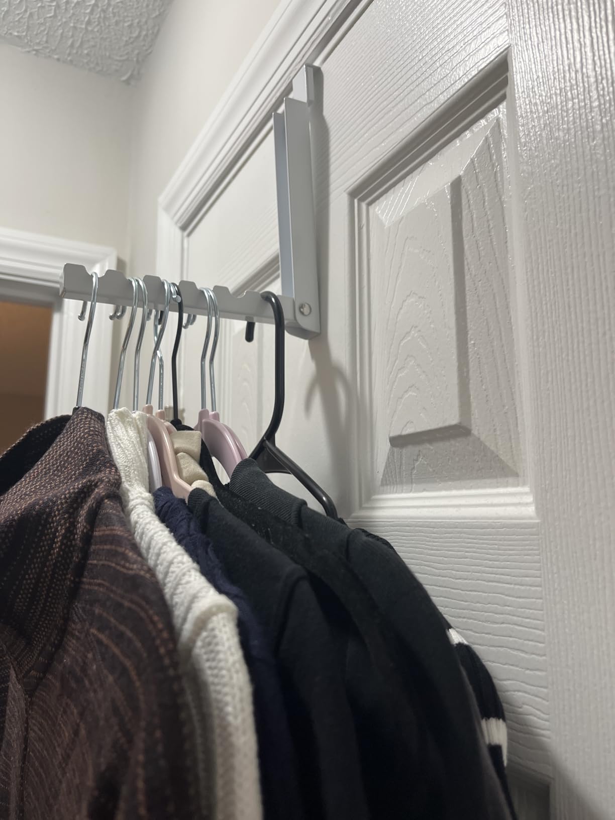 BAKON Over The Door Hanger Folding Clothes Drying Rack, Folding Hanging Coat Rack for Indoor Laundry Room Compact Small Space Foldable Portable Clothing Hanger Hook Collapsible - 2 Pack customer photo 1