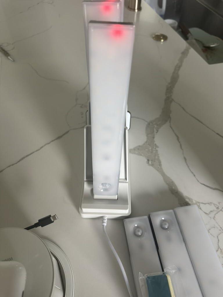 EZVALO Under Cabinet Lighting with Charging Station, Motion Sensor Lights | 6-Pack with Remote, 2000mAh Rechargeable Battery, Wireless, Magnetic, Timer, 3 Color Temps, Kitchen, Closet and More customer photo 2