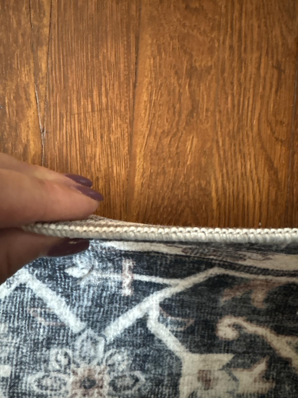 AMADA HOMEFURNISHING 8x10 Washable Area Rug, Low-Profile with Non-Slip Backing & Durable Edge Binding, Vintage Large Rugs for Living Room, Bedroom, Dining Room, Blue customer photo 2