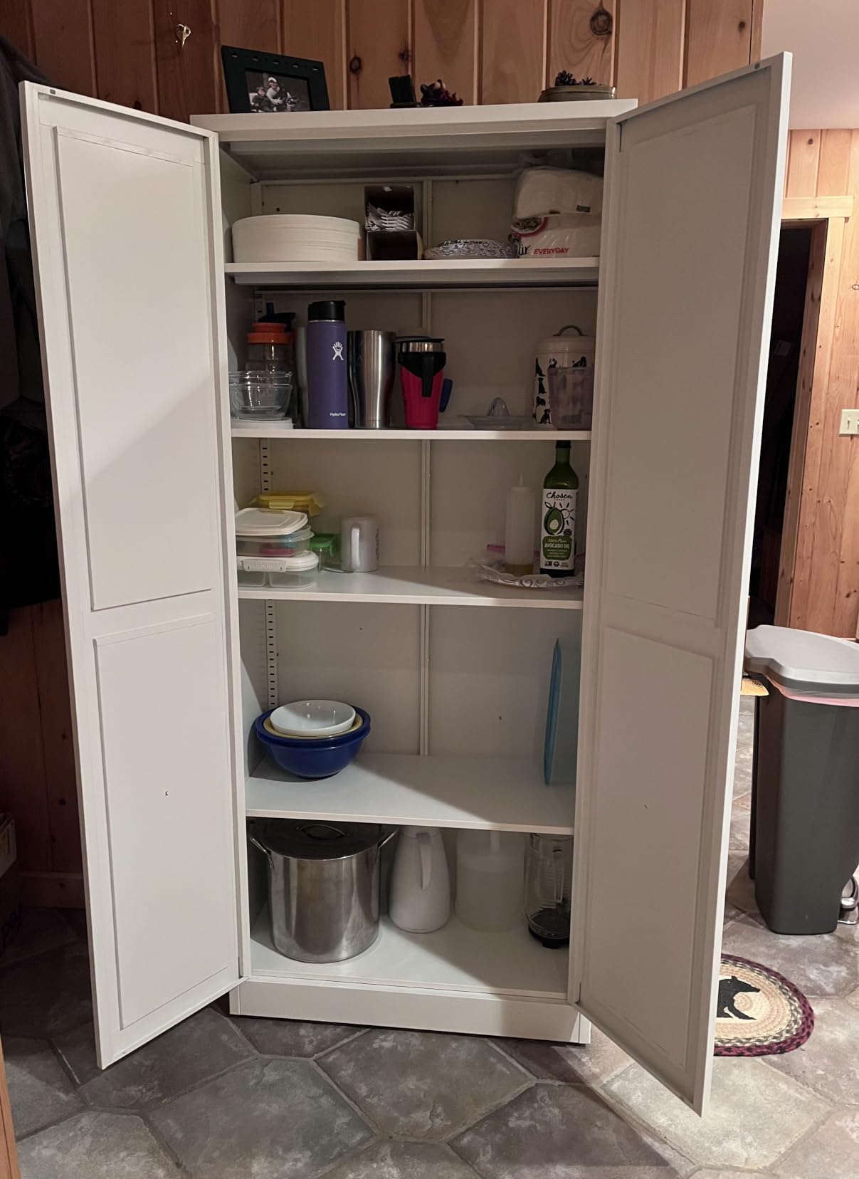 GAIOUS Metal Pantry Cabinet, Kitchen Pantry Storage Cabinets with 2 Door and 3 Adjustable Shelves, White Kitchen Pantry Cabinet, Freestanding Cupboard for Dining Room Living Room Bathroom customer photo 1