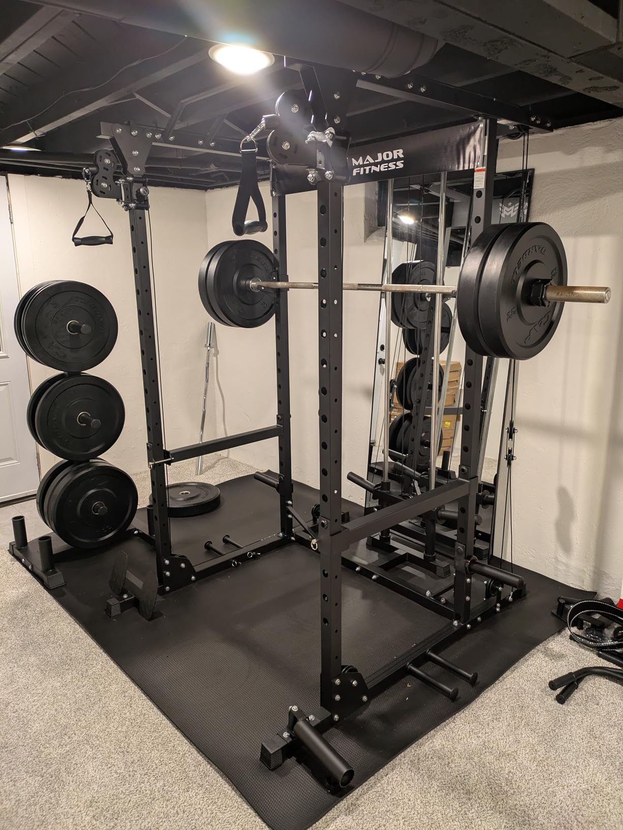 MAJOR FITNESS Drone1 Power Cage, All-in-One Home Gym with Cable Crossover, LAT Pulldown, Squat Rack & Landmine Attachment, Heavy-Duty Strength Training System for Home Gym customer photo 1