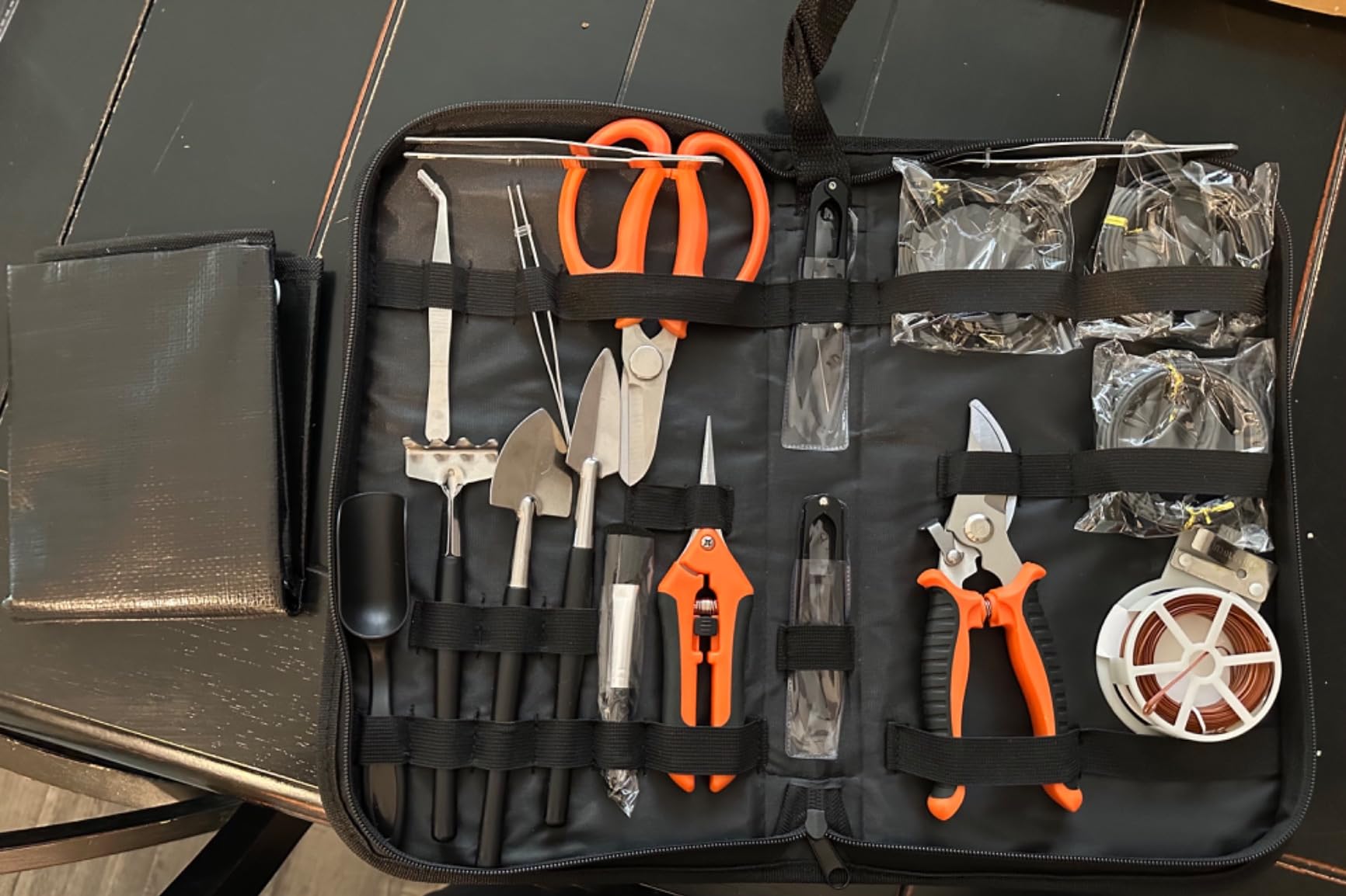 Bonsai Tools Kit 20 Pcs Garden Tools Set for Beginner - Includes Bonsai Wire Kit, Plant Mat, Pruning Shears, Bonsai Scissors, Succulent Tools in Leather Storage Bag customer photo 2