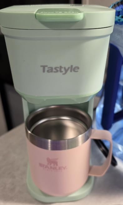 Tastyle Mini Single Serve Coffee Maker for K Cups and Grounds with Handle | for Travel, Camping, Office, RV and Dorm, Portable Handle, 120V, 6 to 12 Oz Brew Size, BPA Free, K302, Black and Gold customer photo 2