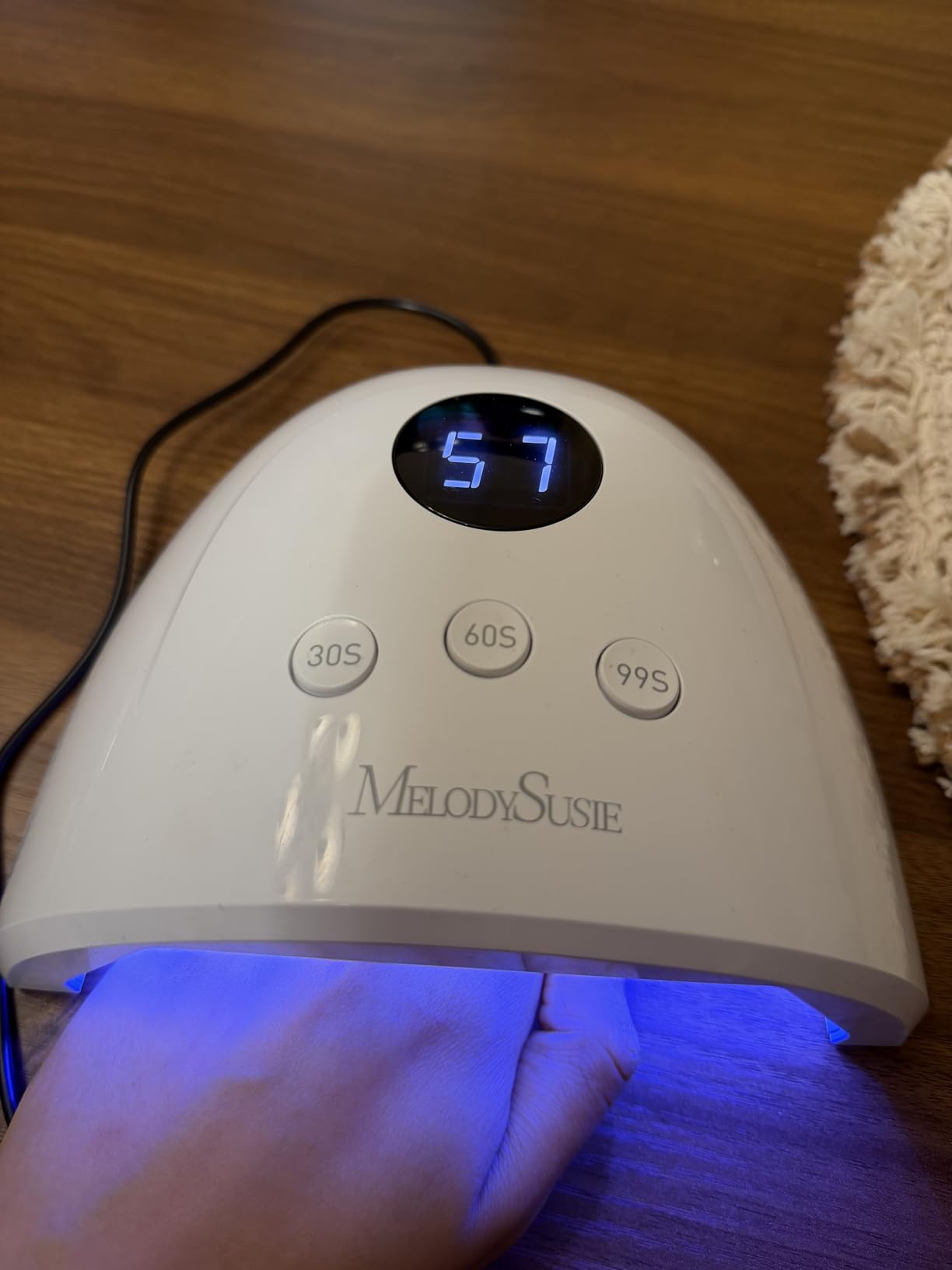MelodySusie UV Nail Lamp P-Plus30F for Gel Polish-Fits Whole Hand & Feet | 36W,30 Dual-Source LED Beads,3 Timers 30/60/99s,Smart Sensor,Low-Heat Mode,Jelly Gel,Base Top Coat,for Beginners at Home customer photo 2