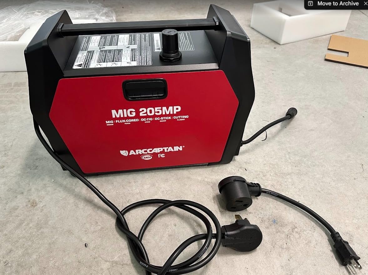 ARCCAPTAIN MIG205MP MIG Welder with Plasma Cutter, 9 IN 1 Welding Machine | 120/240V, App Control, Pulse MIG/Flux Core/Cut/DC HF/Lift TIG/Clean/Stick/Spool Gun Aluminum Welding, Home DIY Projects customer photo 1