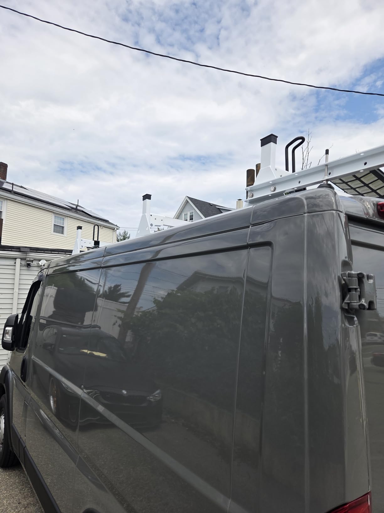 MELIPRON Van Roof Ladder Rack with Rear Roller Fit for RAM ProMaster | No-drill Steel Rack Fit for 2013-2026 ProMaster 1500/2500/3500, 800 lbs Capacity, Ideal for Transporting Ladders, Pipes customer photo 1