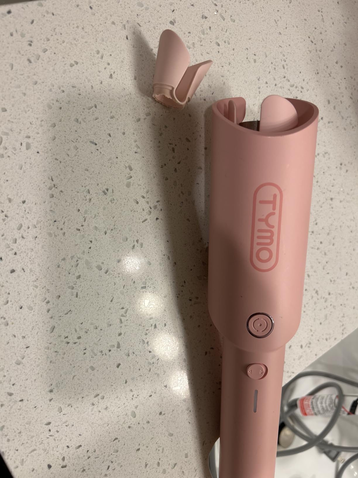 TYMO Automatic Rotating Curling Iron, TYMO CURLPRO Beach Waves Hair Curler | 500 Million Ionic Curling Wand, Dual Voltage, Portable Lightweight for Travel, Ceramic Coating, 1 Inch, Pink customer photo 2