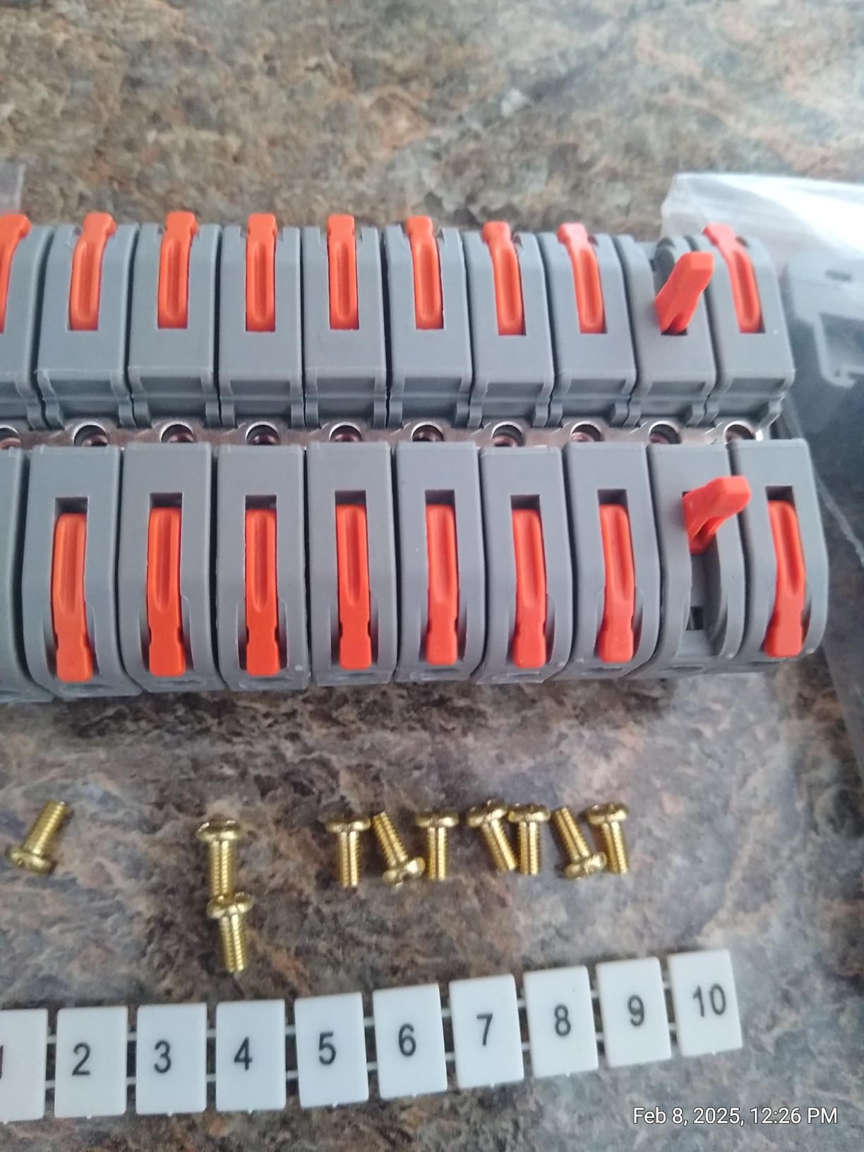 DIN Rail Terminal Blocks Kit, 30PCS Universal Compact Wire Wiring Connector with 3pcs Marker Strip, 3pcs Connection Bar and 30pcs Screws, 28-12AWG customer photo 2
