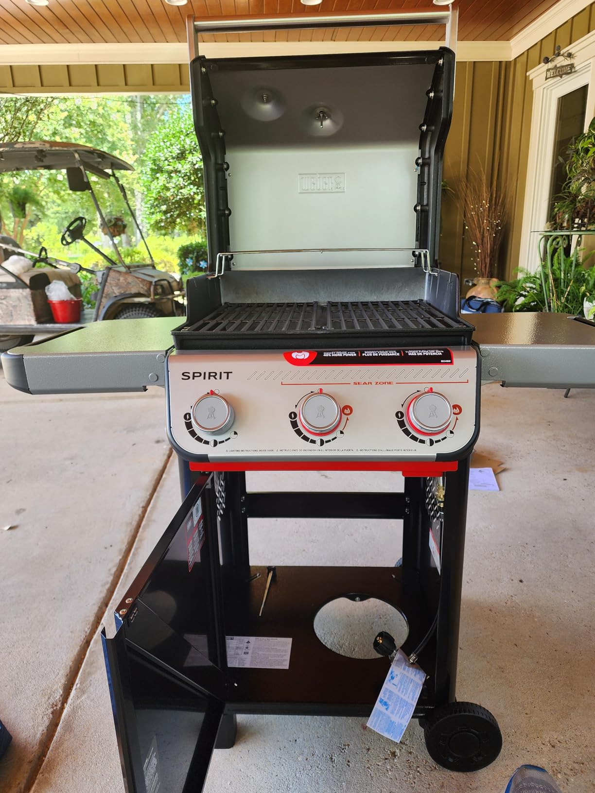 Weber Spirit E-325 Gas Grill, Outdoor Cooking, Small Propane Grill, Black | 3 Burners, Sear Zone w/Boost Burners, Porcelain-Enameled Cast-Iron Grates, Weber Works Rails, BBQ Grill customer photo 2
