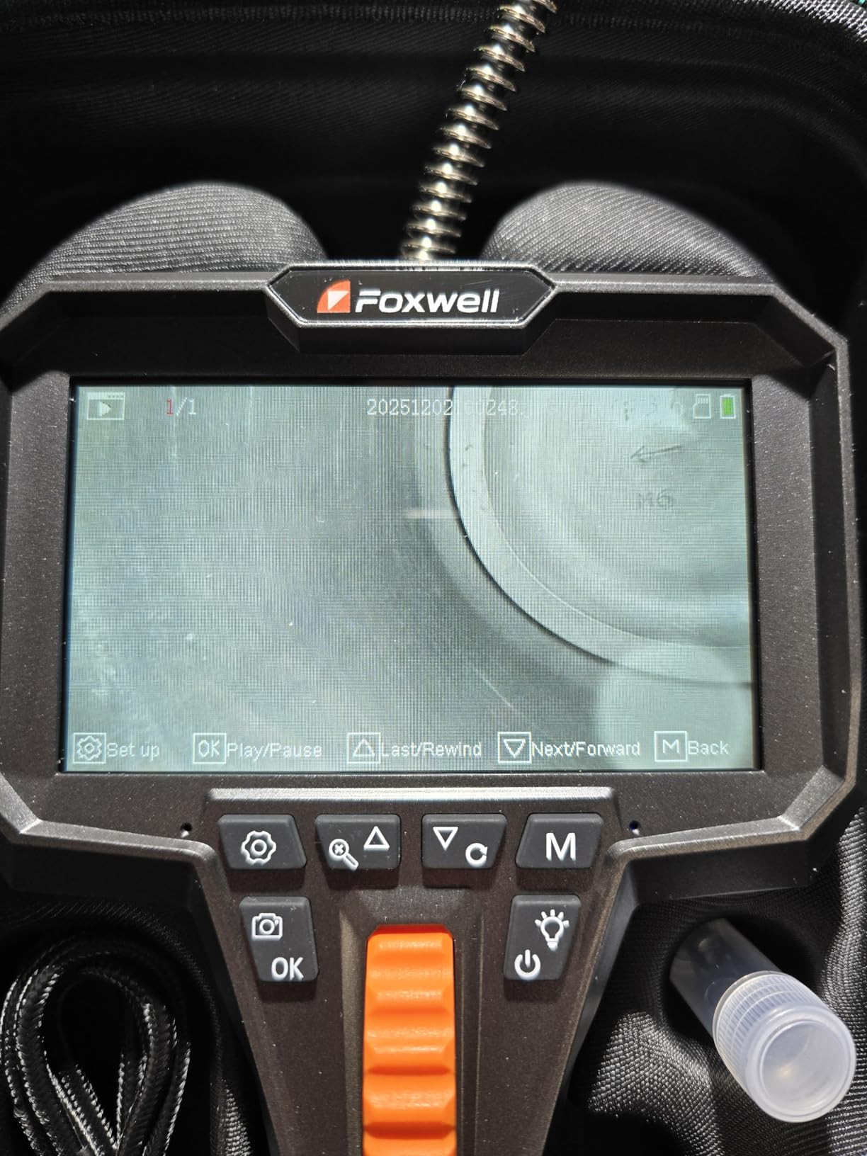 FOXWELL Y400 220° 2-Way Articulating Borescope, 0.24in Ultra-Slim Endoscope | with Light, 1080P IPS HD Screen, IP67, 5.3FT Flexible Scope Camera for Automotive, Engine, HVAC, Industrial Inspection customer photo 1
