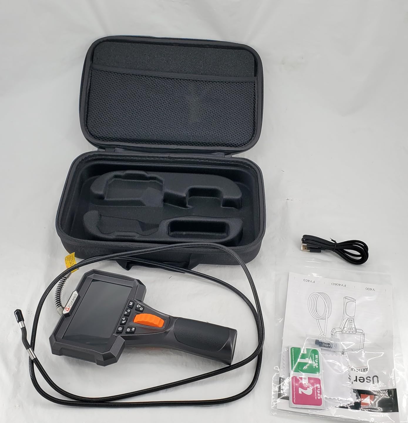 FOXWELL Y400 220° 2-Way Articulating Borescope, 0.24in Ultra-Slim Endoscope | with Light, 1080P IPS HD Screen, IP67, 5.3FT Flexible Scope Camera for Automotive, Engine, HVAC, Industrial Inspection customer photo 2