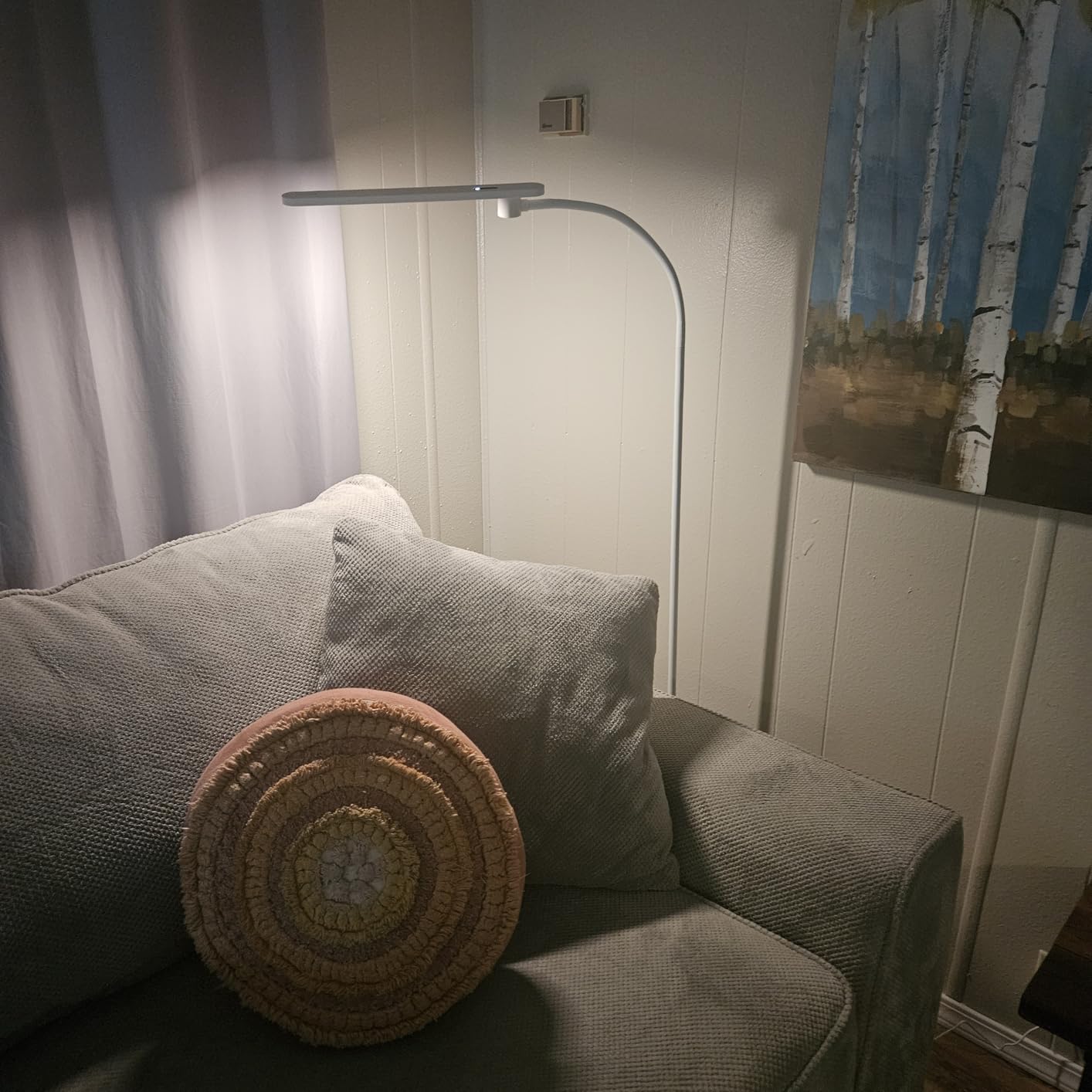 Honeywell LED Floor Lamp for Reading CRI97 Full Spectrum Dimmable Gooseneck, 3 Color Temps 3000K-5000K, Touch Control, Eye-Caring 77