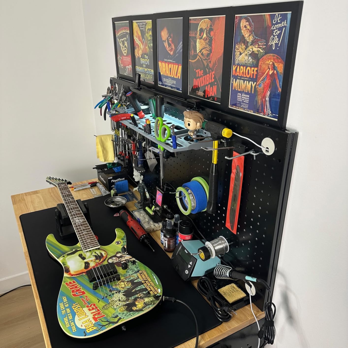 CAMMOO 48x24 Inch Garage Work Bench with Storage, Pegboard & Power Strip customer photo 2
