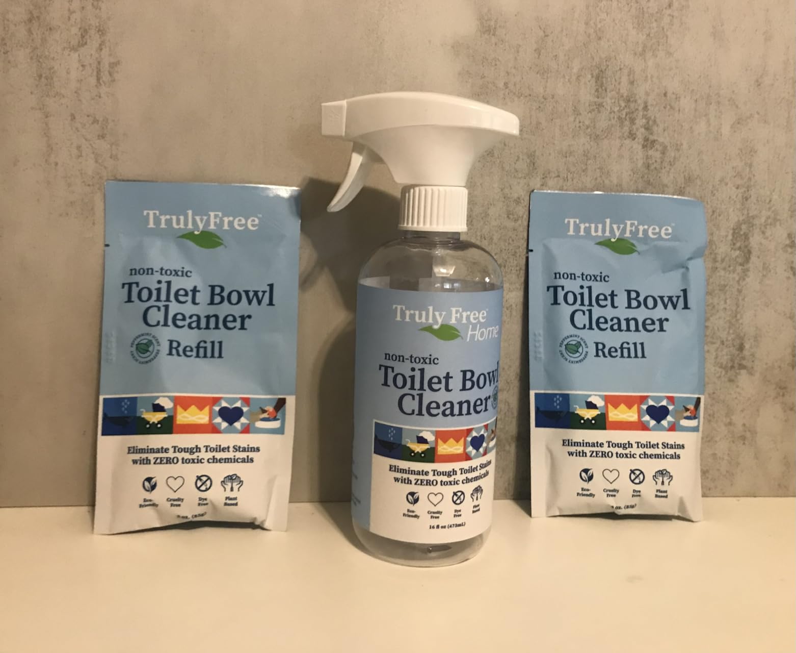 Truly Free Toilet Bowl Cleaner - Peppermint - 16oz + 2 Fills, Plant-Based Formula, Septic Safe customer photo 1