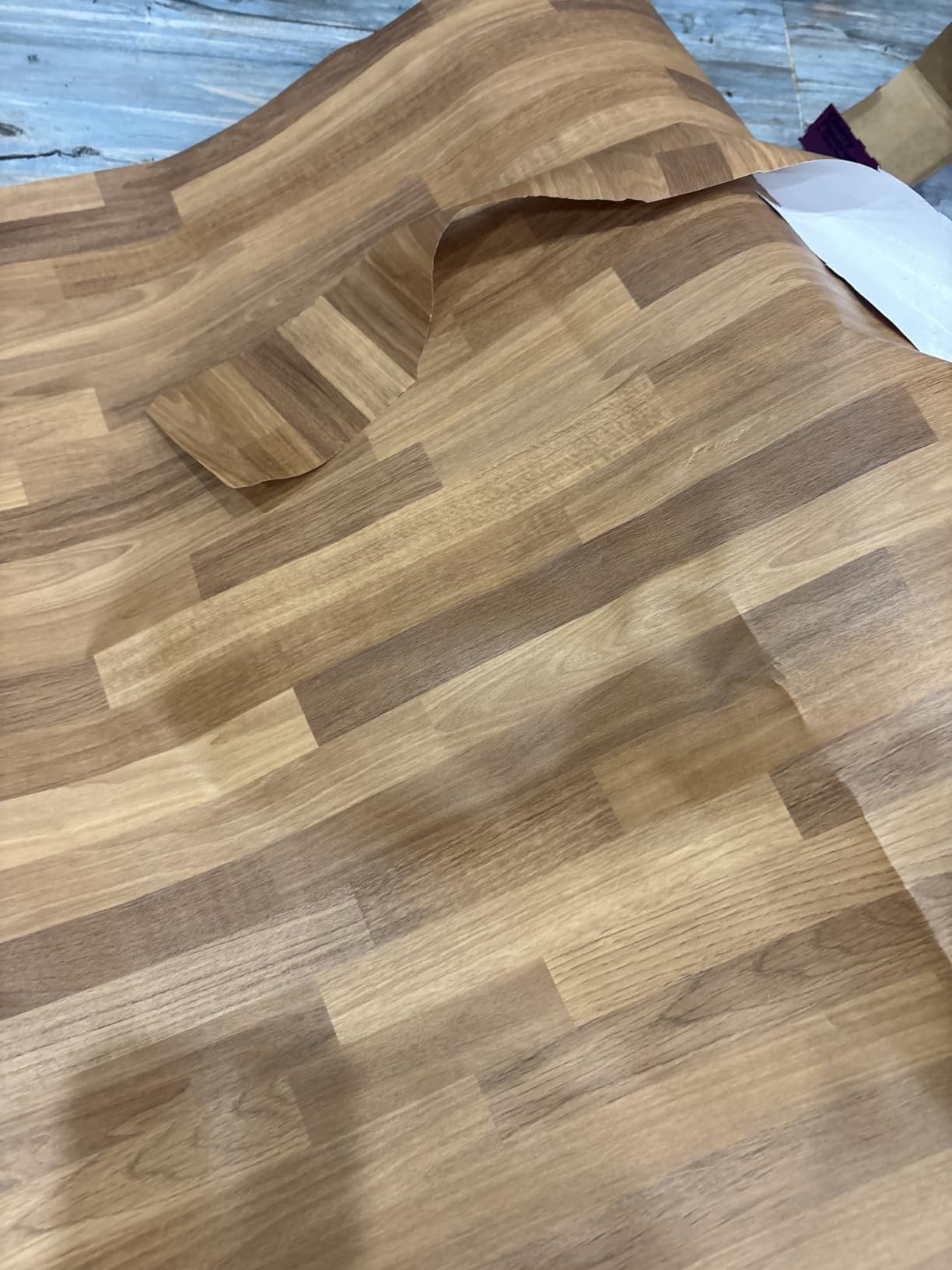 Decotalk 24x200 Inch Butcher Block Contact Paper Peel and Stick Countertop Contact Paper Butcher Block Kitchen Counter Cover Vinyl Wrap Waterproof Wood Countertop Vinyl Wrap Butcherblock Cover Papers customer photo 1