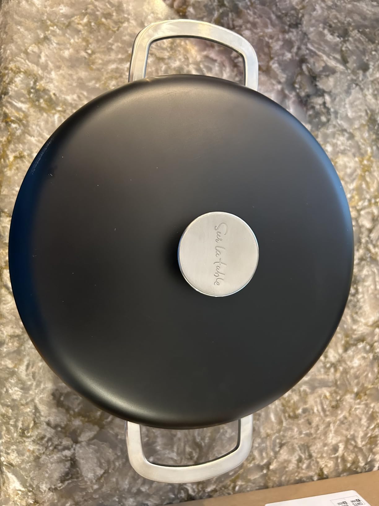 Sur La Table Kitchen Essentials Potluck Porch 5 Quart Aluminum Dutch Oven Pot w/Aluminum Lid PFA FREE Ceramic Interior Cookware Pot - Induction - Black customer photo 2