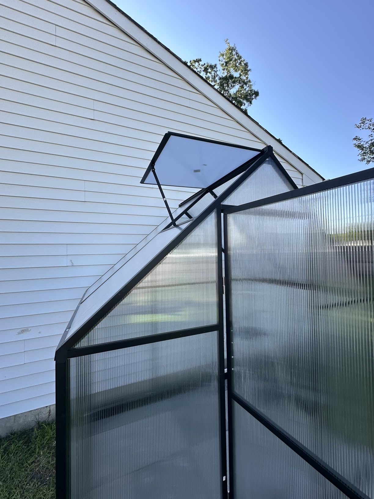6x4FT Greenhouse with Hygrometer, Windproof Warm Plant Green Houses | Heavy Duty Aluminum Frame Polycarbonate Greenhouses with Vent Window for Backyard Garden Vegetables Flowers Herbs Growing customer photo 2