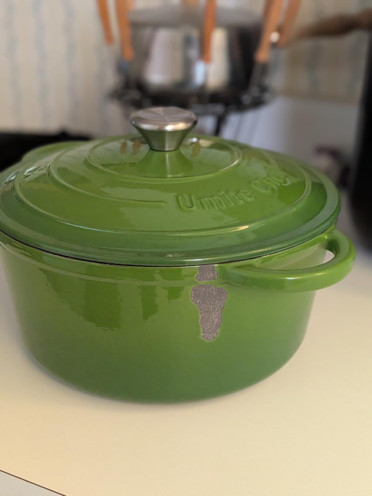 Enameled Cast Iron Dutch Oven - Umite Chef 5QT Pot with Lid & Cotton Potholders - Heavy-Duty Cookware for Bread Baking, Braising, Stews, Roasting(Red) customer photo 1