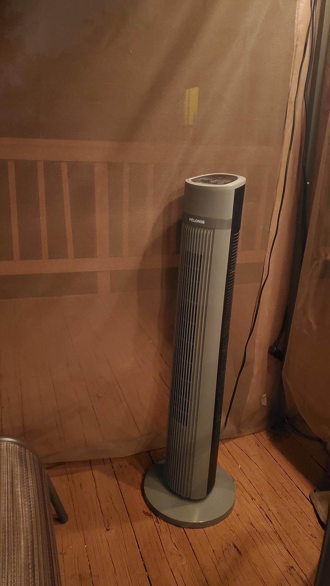 PELONIS 40 inch Bladeless Tower Fan for Bedroom, Standing Fan with Remote Control, 26ft/s, 90° Oscillation, 3 Speed Settings, 27 Db, 3 Modes, 15-Hour Timer, LED Display, Fan that Blows Cold Air, Grey customer photo 2