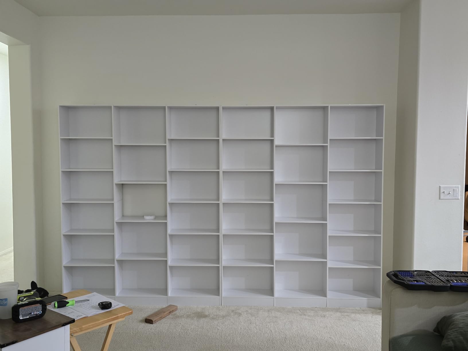 FACBOTALL Triple Wide Bookshelf, Large Bookshelf with 17 Display Shelves | 74'' Tall Bookcases and Bookshelves, 58.7'' Extra Wide Book Shelves, 5/6 Tier Shelves for Living Room, Office, Library, Black customer photo 1