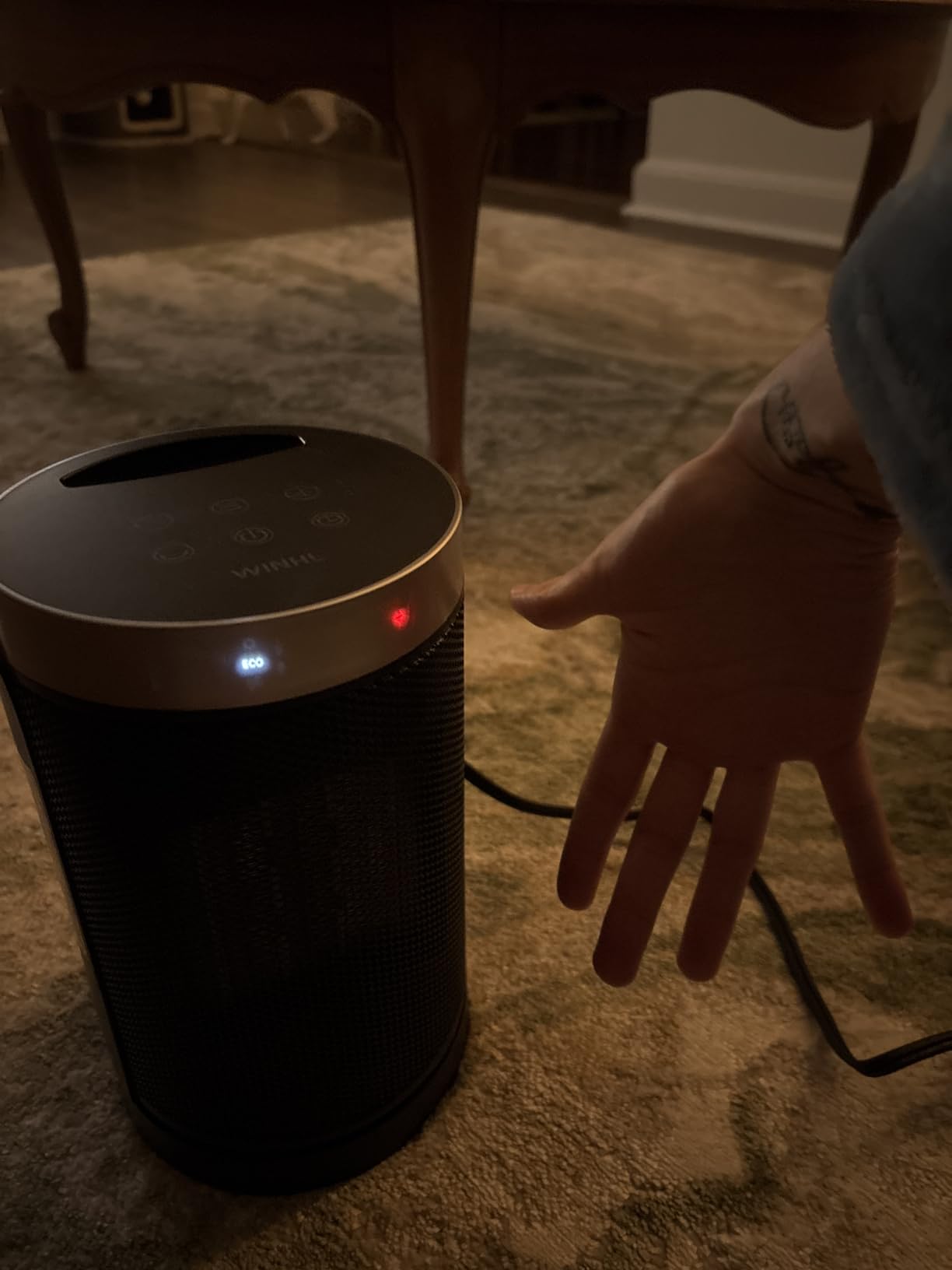 Space Heater, WINHL Portable Electric Heaters for Indoor Use, 70° Oscillation | Thermostat, Remote Control, 12H Timer, 5 Modes, Small Quiet 1500W PTC Ceramic Fast Safety Heat for Office, Bedroom, Home customer photo 1