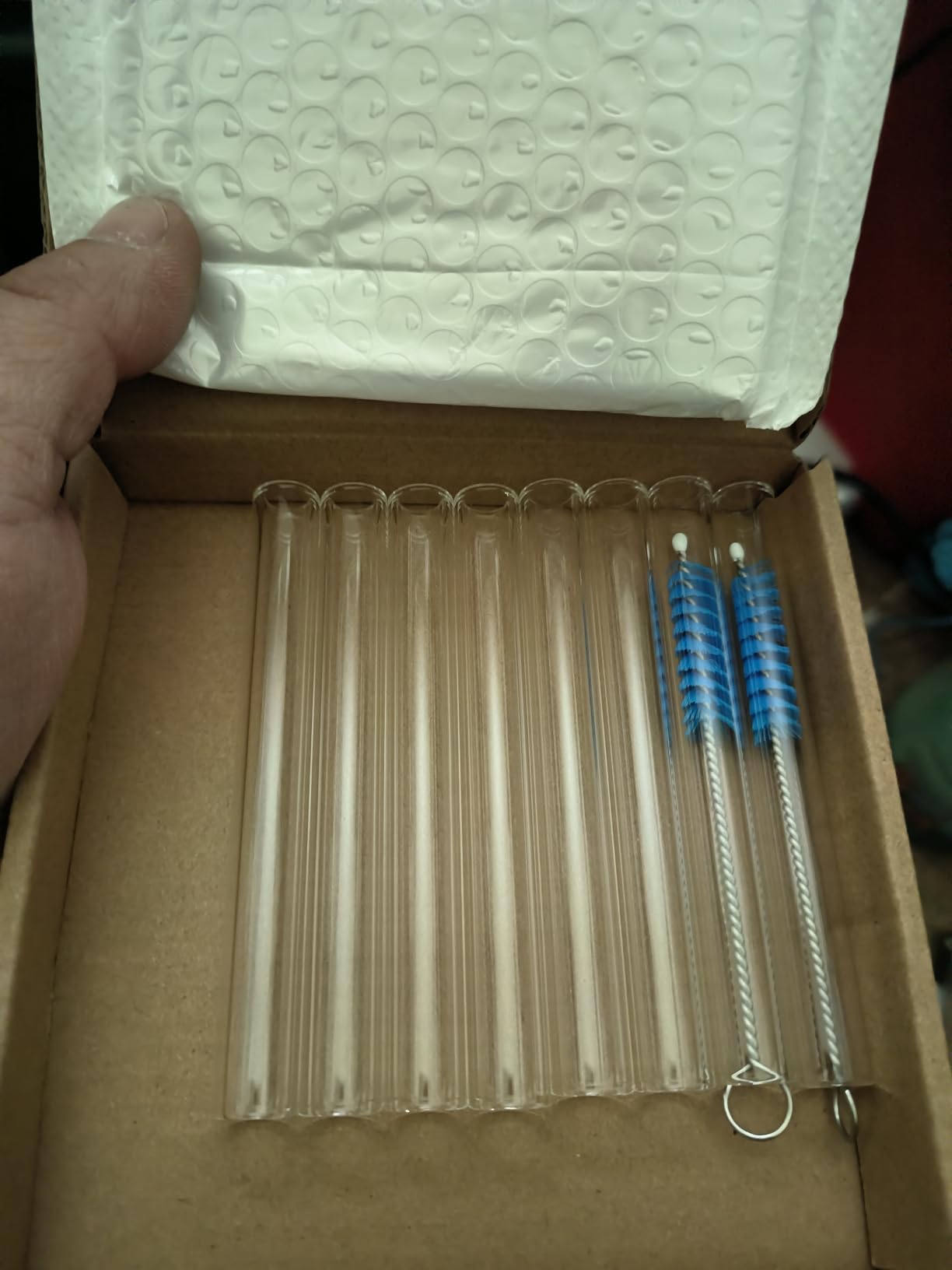 10 Inch Borosilicate Glass Tubing 10mm OD 2mm Wall, 8 Pack with 2 Brushes | Premium Borosilicate Glass Tubes thick for Lab & Industrial Use, Glass Blowing Kit for Beginners, Scientific & Chemistry customer photo 1
