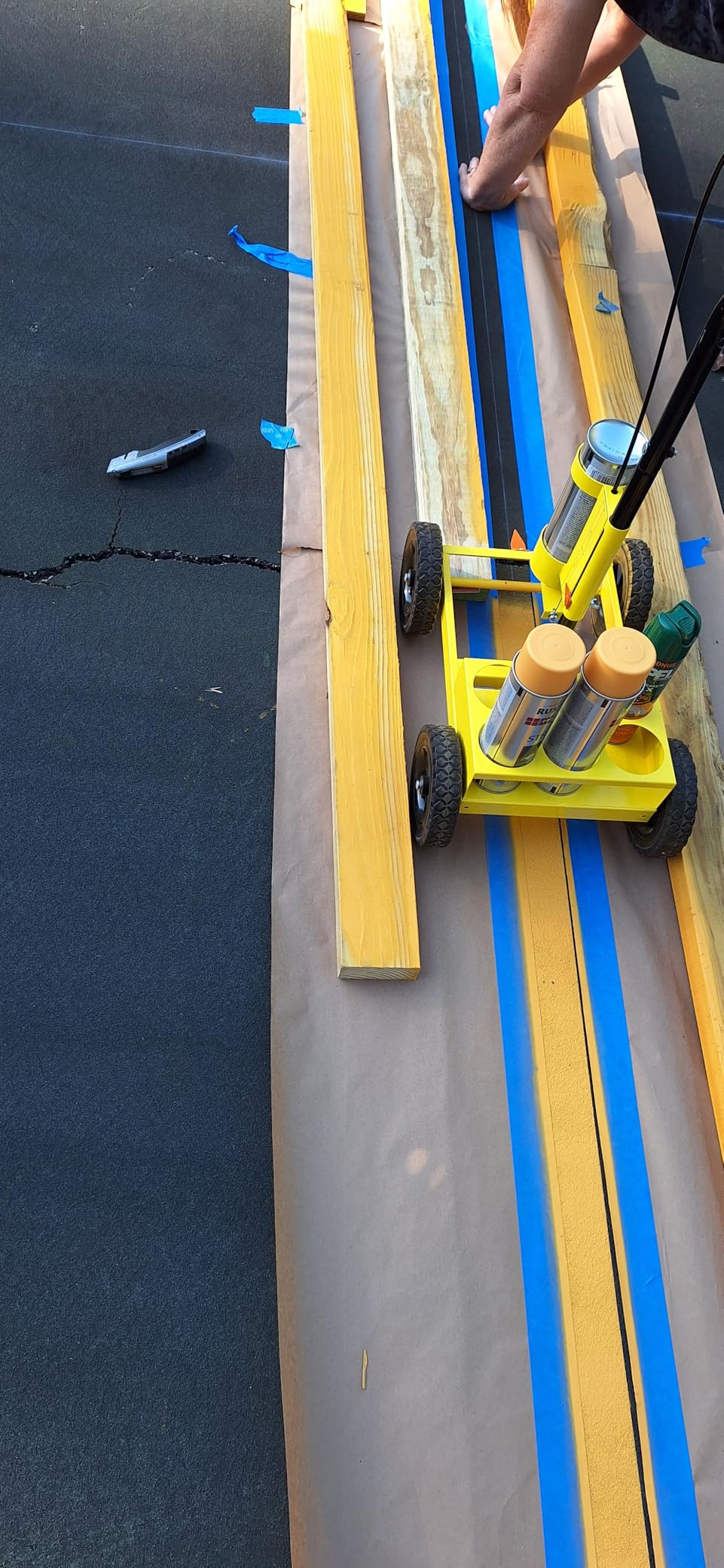 CAROD Striping Line Marking Machine, Parking Lot Striping Machine, Compatible with Professional Inverted Striping Spray Paint, Line Striper Machine for Fast and Accurate Marking, Yellow customer photo 1