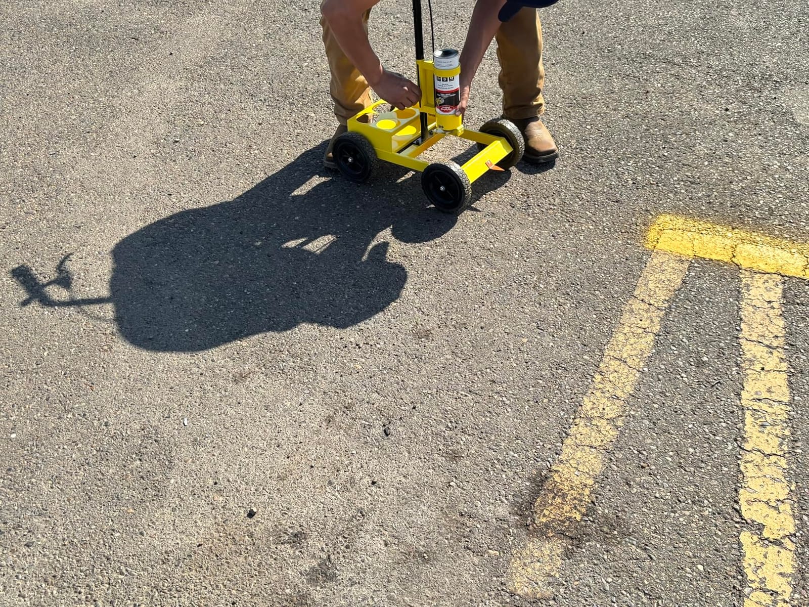 CAROD Striping Line Marking Machine, Parking Lot Striping Machine, Compatible with Professional Inverted Striping Spray Paint, Line Striper Machine for Fast and Accurate Marking, Yellow customer photo 2