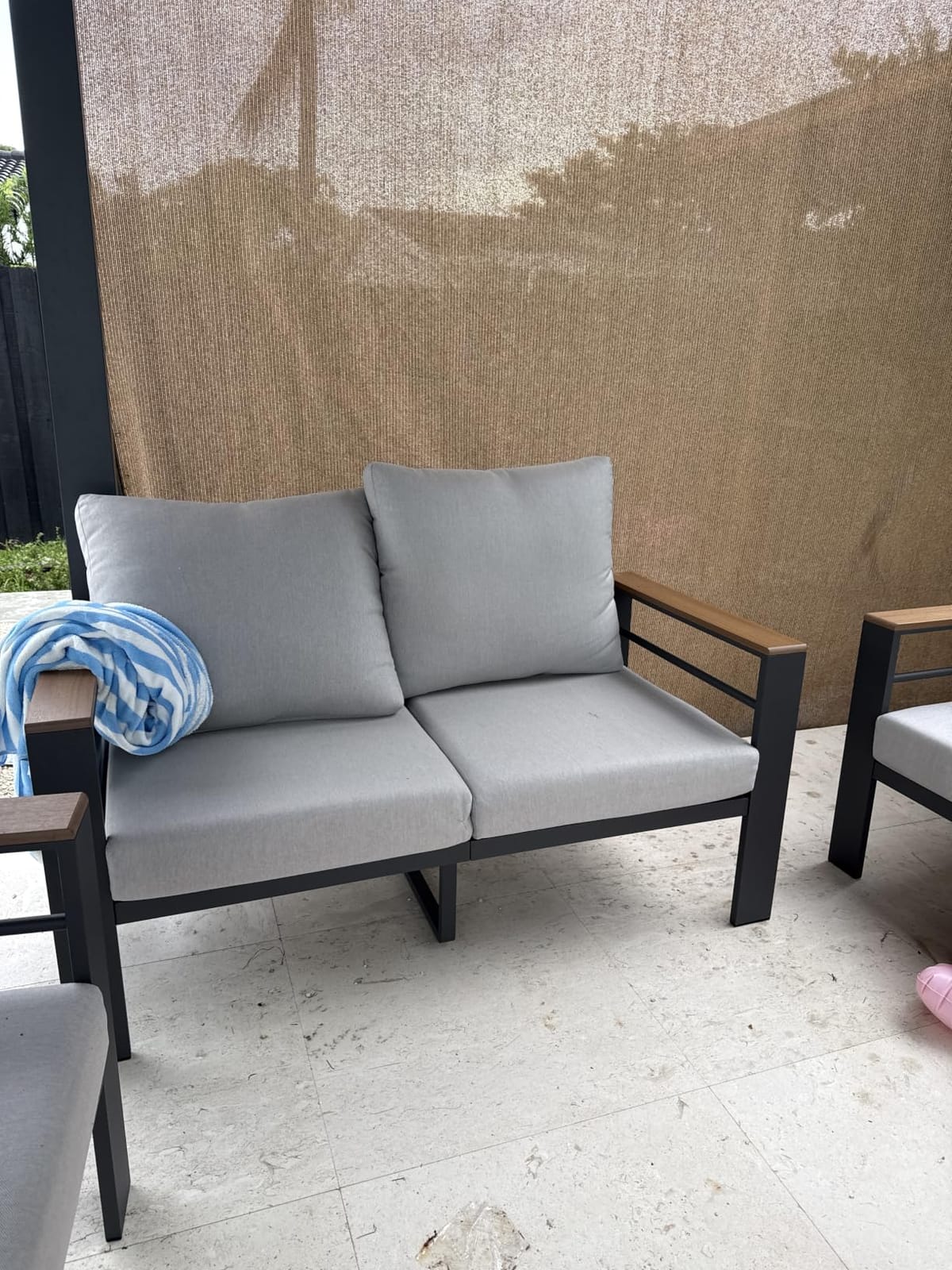 Aoxun Aluminum Patio Furniture Set 7 Seats, Oversized Outdoor Sectional with Washable Thick Cushions, Coffee Table, Patio Conversation Sets for Porch, Balcony, Deck customer photo 1