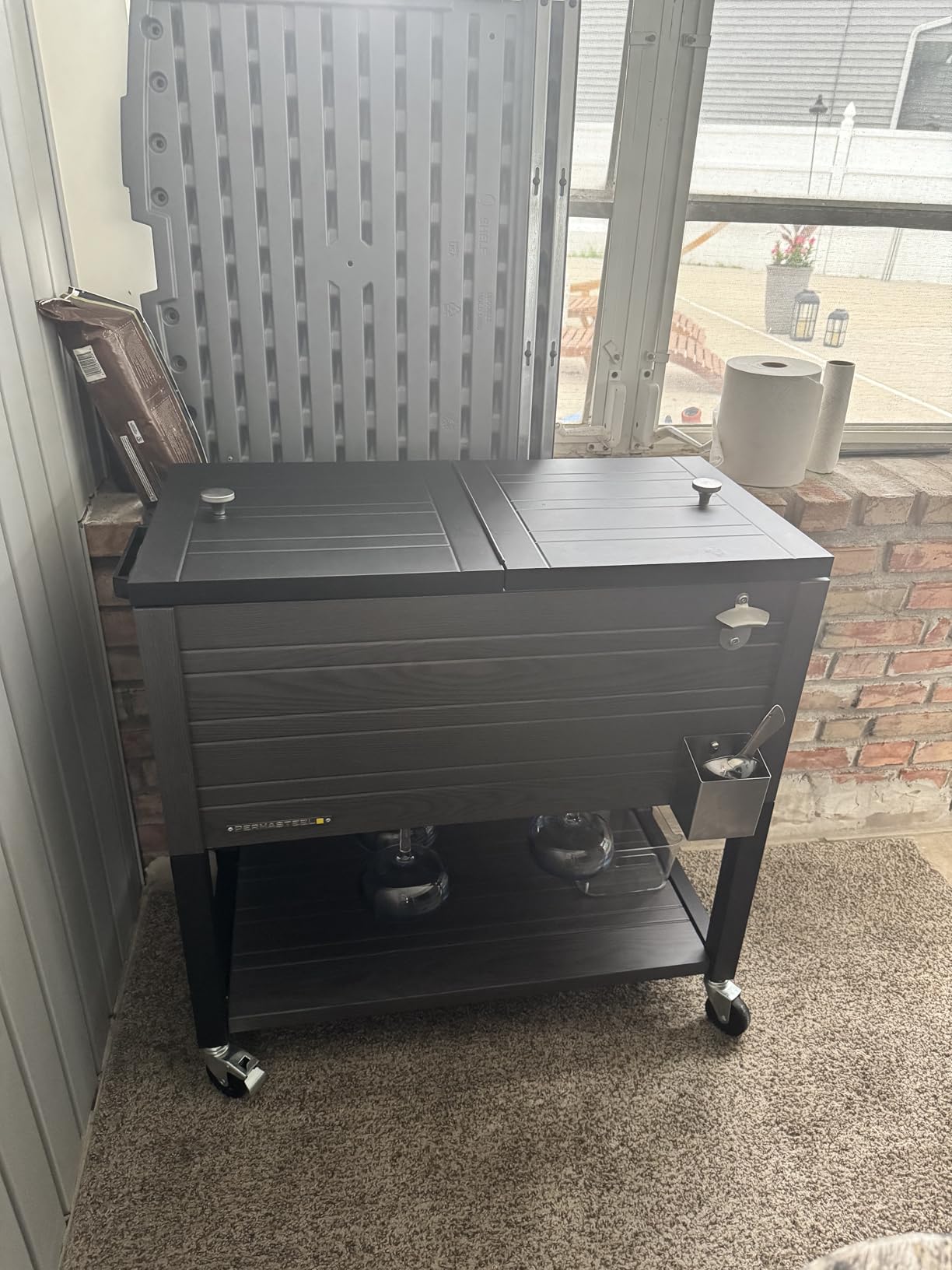 Permasteel 80 Quart Party Cooler, Rolling Ice Chest with Wheels and Handles for Indoor Outdoor Patio customer photo 2