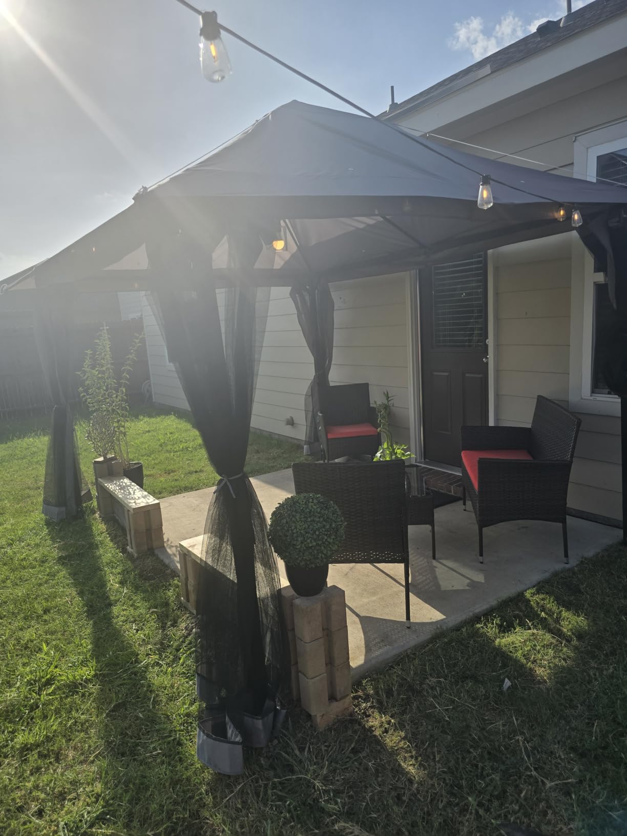 Aoxun 10x12 Gazebo Canopy with Steel Frame, Double Roof customer photo 2