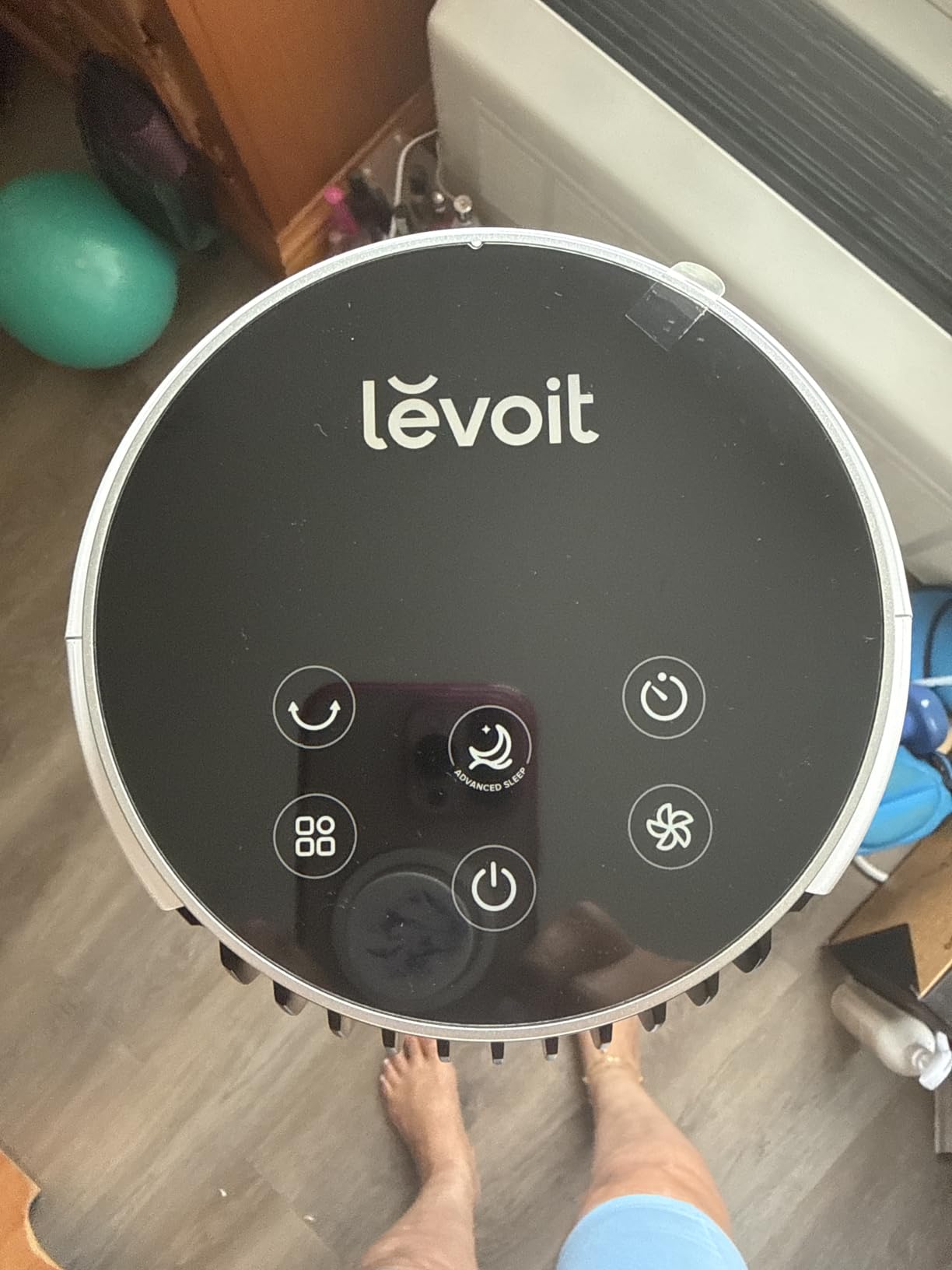 Levoit Tower Fan for Bedroom, 1472 CFM Fans that Blow Cold Air, 22dB Quiet | Standing Fan with 90° L&R Oscillation, 60° U&D Airflow, 5-Speed 4 Modes with Temp Sensor, 12H Timer, Remote Control, 42 inch customer photo 1