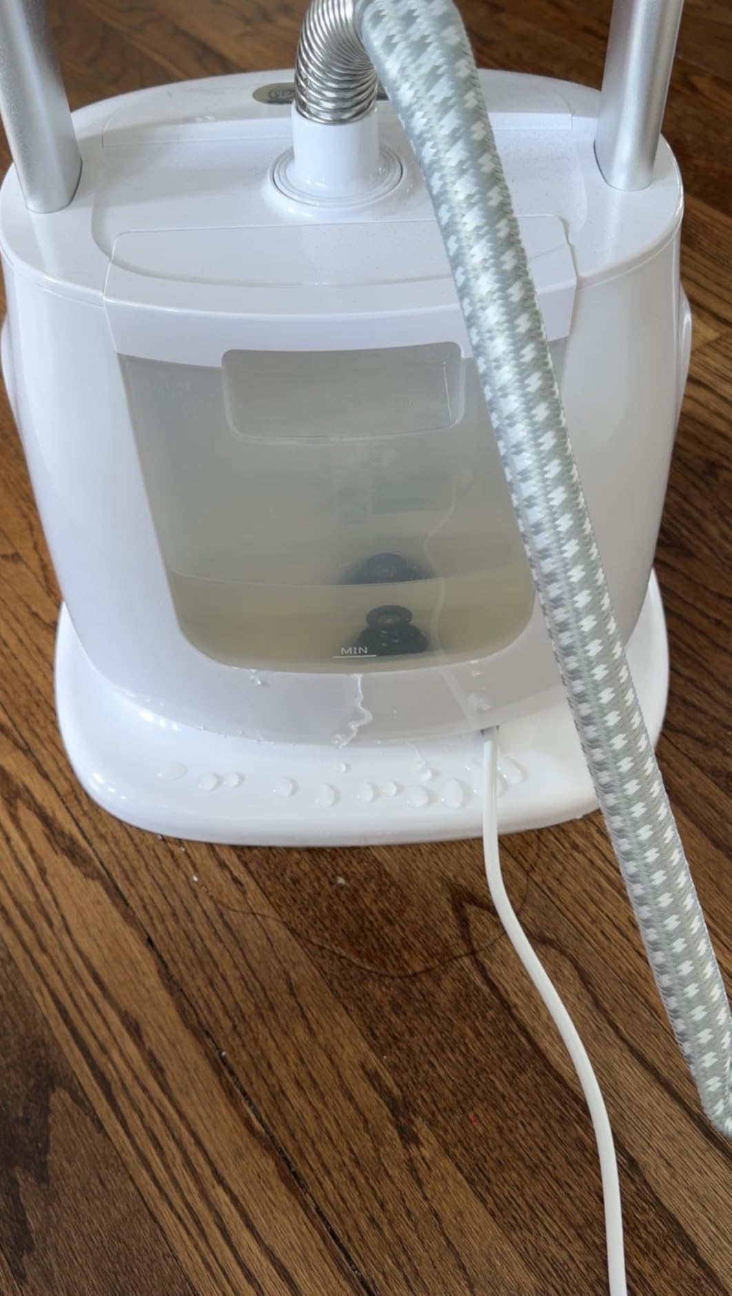 Professional Standing Garment Steamer for Home & Commercial Use | Adjustable Ironing Board, LCD Display, Dual Bar, 1500W, Fabric Brush, Fast Heating, Digital customer photo 1