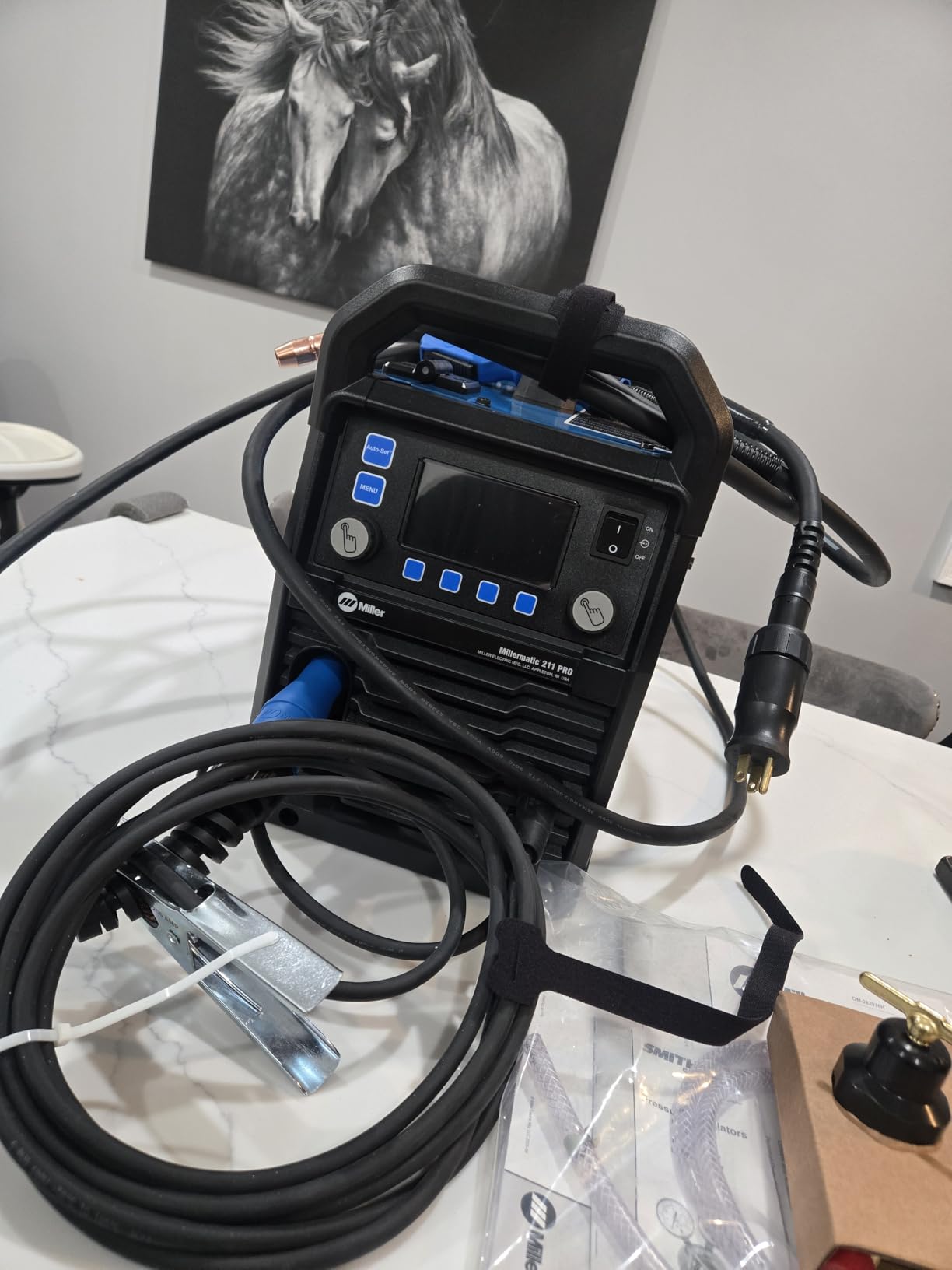 Millermatic 211 PRO MIG Welder Machine, Dual-Voltage, Auto-Set | 120/240V MIG welder; Welds steel, aluminum to 3/8 in; thick; Features Auto-Set, Dyna-Pulse, upgradable software customer photo 1