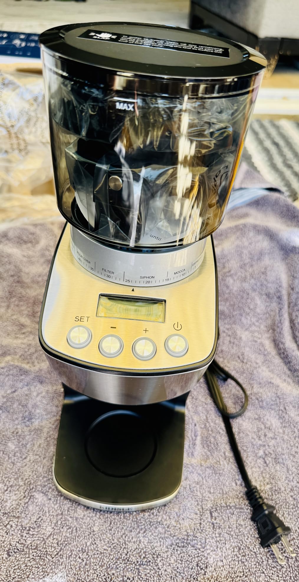 KIDISLE Conical Burr Coffee Grinder Electric, Espresso Grinder for Home Use, Burr Mill with 51 Grind Settings, Precision Electronic Timer, Stainless Steel Container customer photo 2