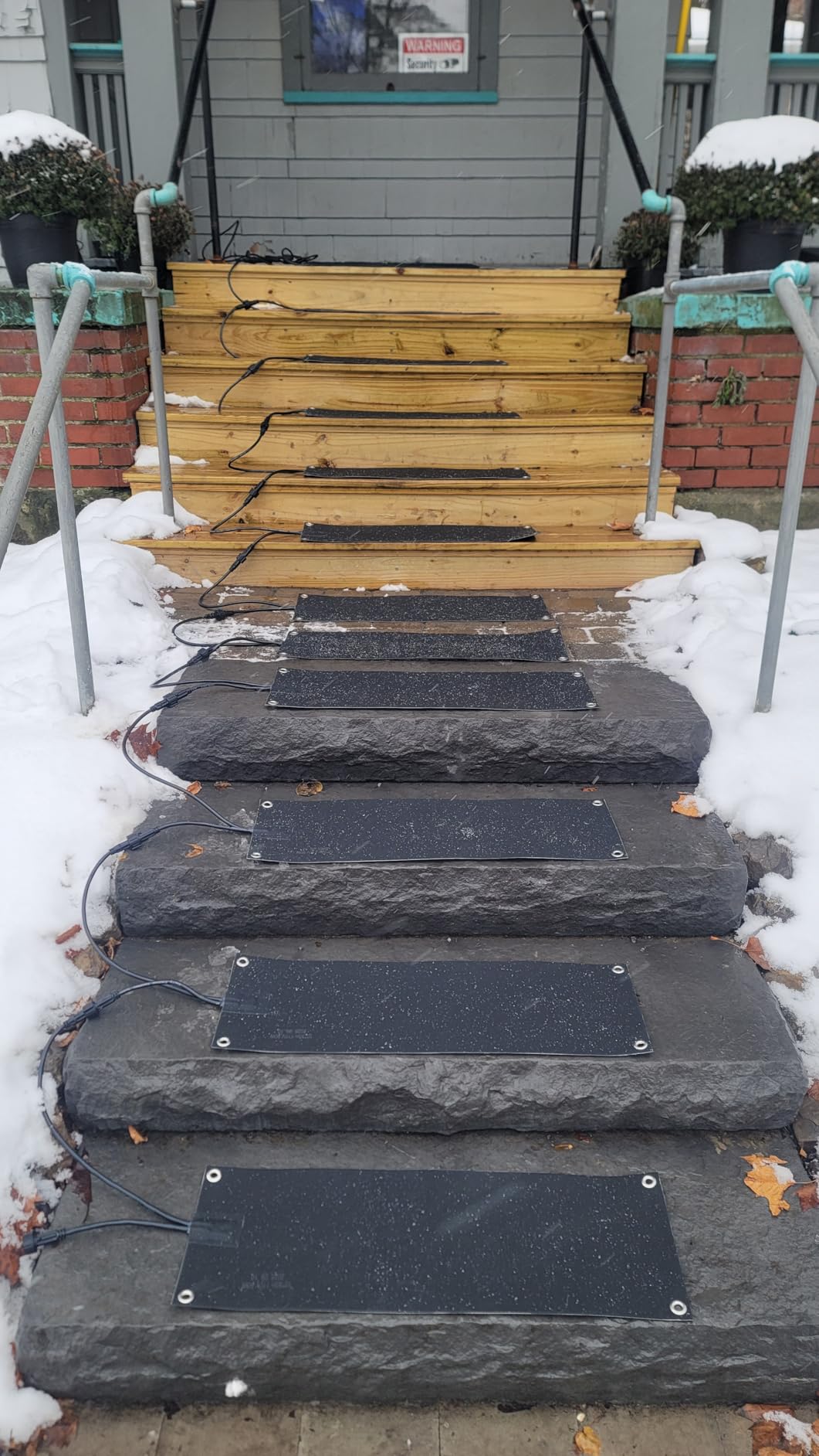 3 Pcs Heated Snow Melting Mats, 10x30 in No-Slip Rubber Heated Outdoor Mats | Snow and Ice Melting Mats for Winter Outdoor Stairs, Steps, Doorways, Walkways, Driveway, 2 in/h Melting Speed customer photo 1