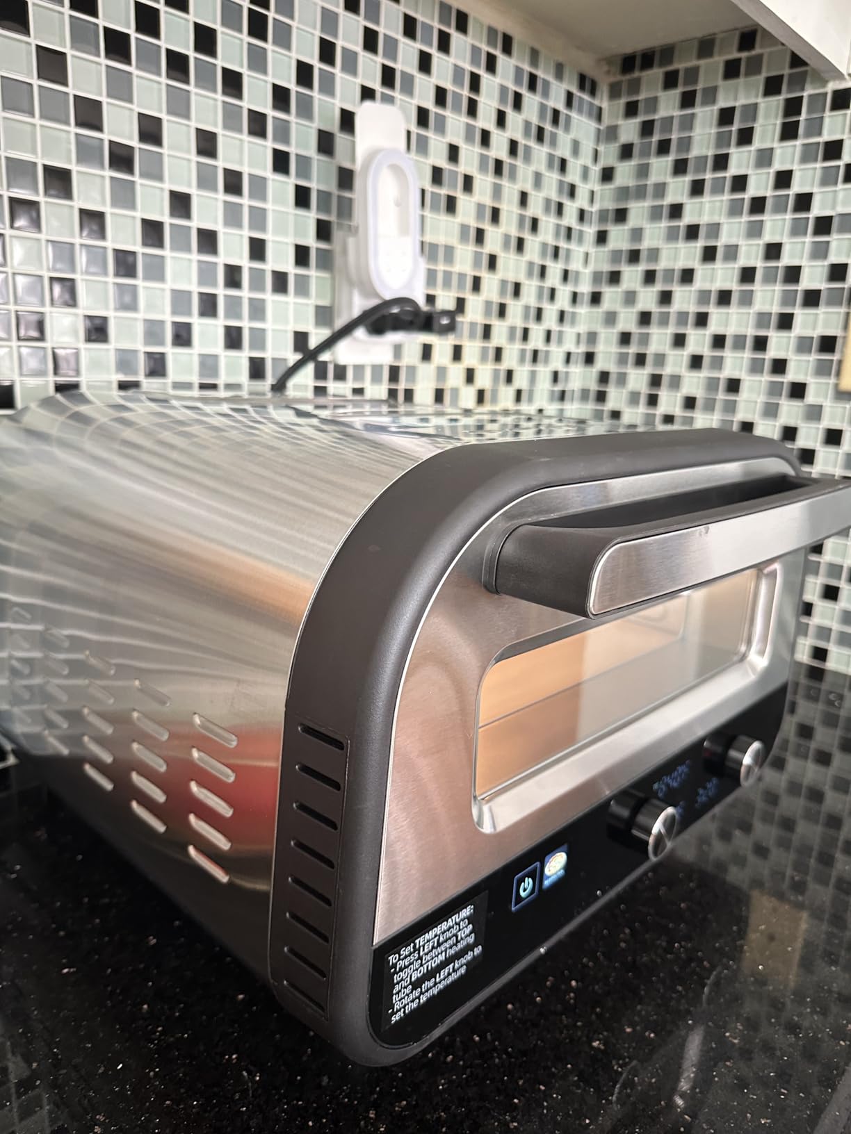 AMZCHEF Indoor Electric Pizza Oven 12-Inch Countertop 840°F Preset/Manual | Stainless steel, 1700W Dual Heating, Compact Design, 6 Presets for Neapolitan, NY-style and Frozen Pizza customer photo 2