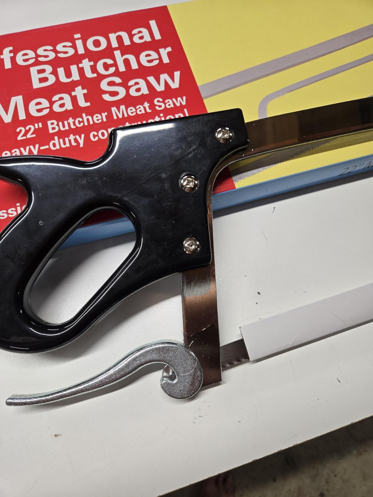25 Inch Butcher Saw Meat Bone Cutting Stainless Steel Blade | 25 inch butcher saw with 304 stainless steel blade quick release cam lock ergonomic handle for meat bone and game processing customer photo 1
