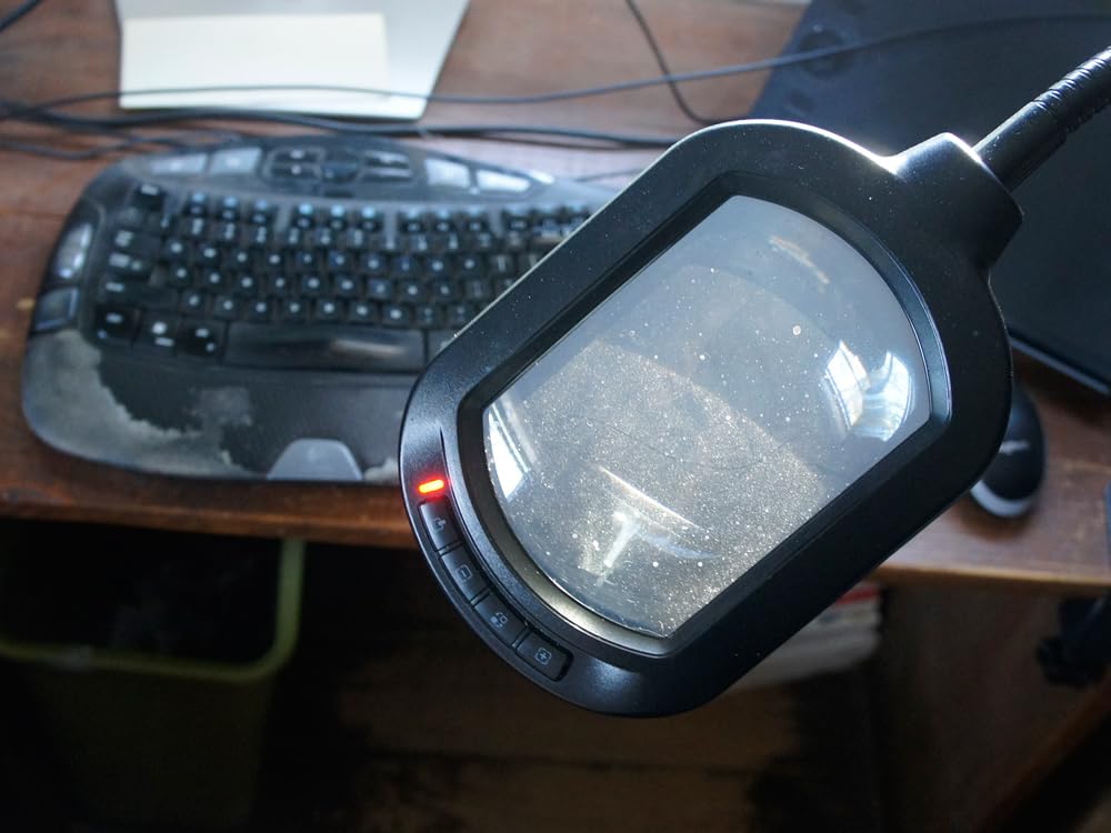 Large Magnifying Glass with Light and Stand, 15X Rectangle Optical Real Glass Lens, Height Adjustable Gooseneck Magnifier Floor Lamp, 5 Color Modes LED Dimmable Lighted Hands Free for Close Work Craft customer photo 2