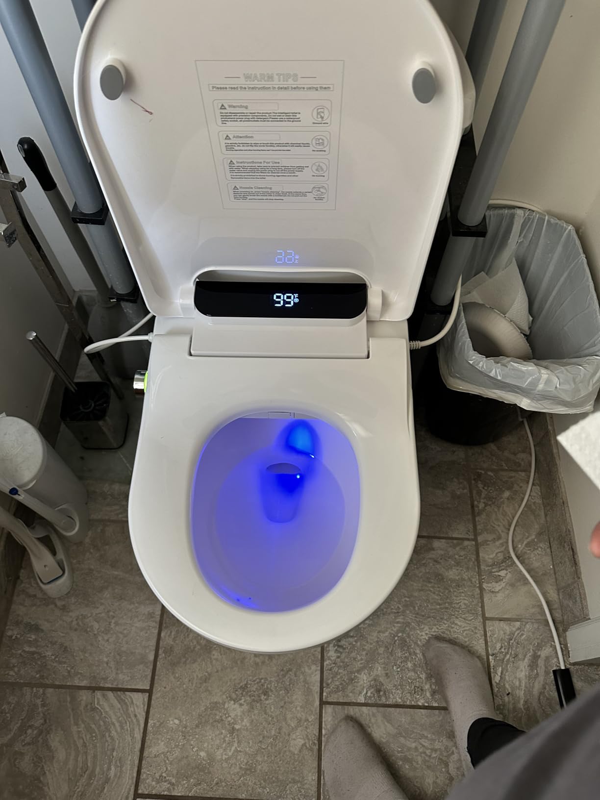 Electric Bidet Toilet Seat Elongated - Heated Seat, Warm Water & Dryer | Wireless Remote & Side Knob Dual Control, Self-Cleaning Nozzle, Slow-Close Lid, LED Display, Night Light, Easy DIY Install customer photo 2