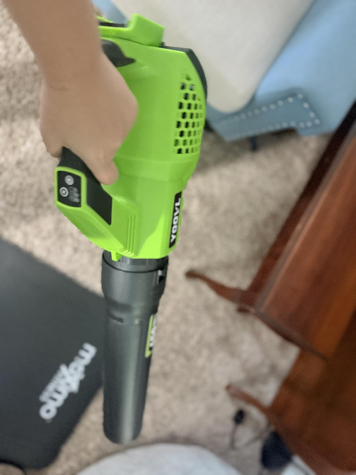 Leaf Blower Cordless, 650CFM Electric Leaf Blowers with 2 x 5.2Ah Batteries and Charger, 3 Speed Modes, 1 x Adjustable Shoulder Strap, Powerful Snow Blowers for Lawn Care, Patio, Dust, Blowing Leaves customer photo 1
