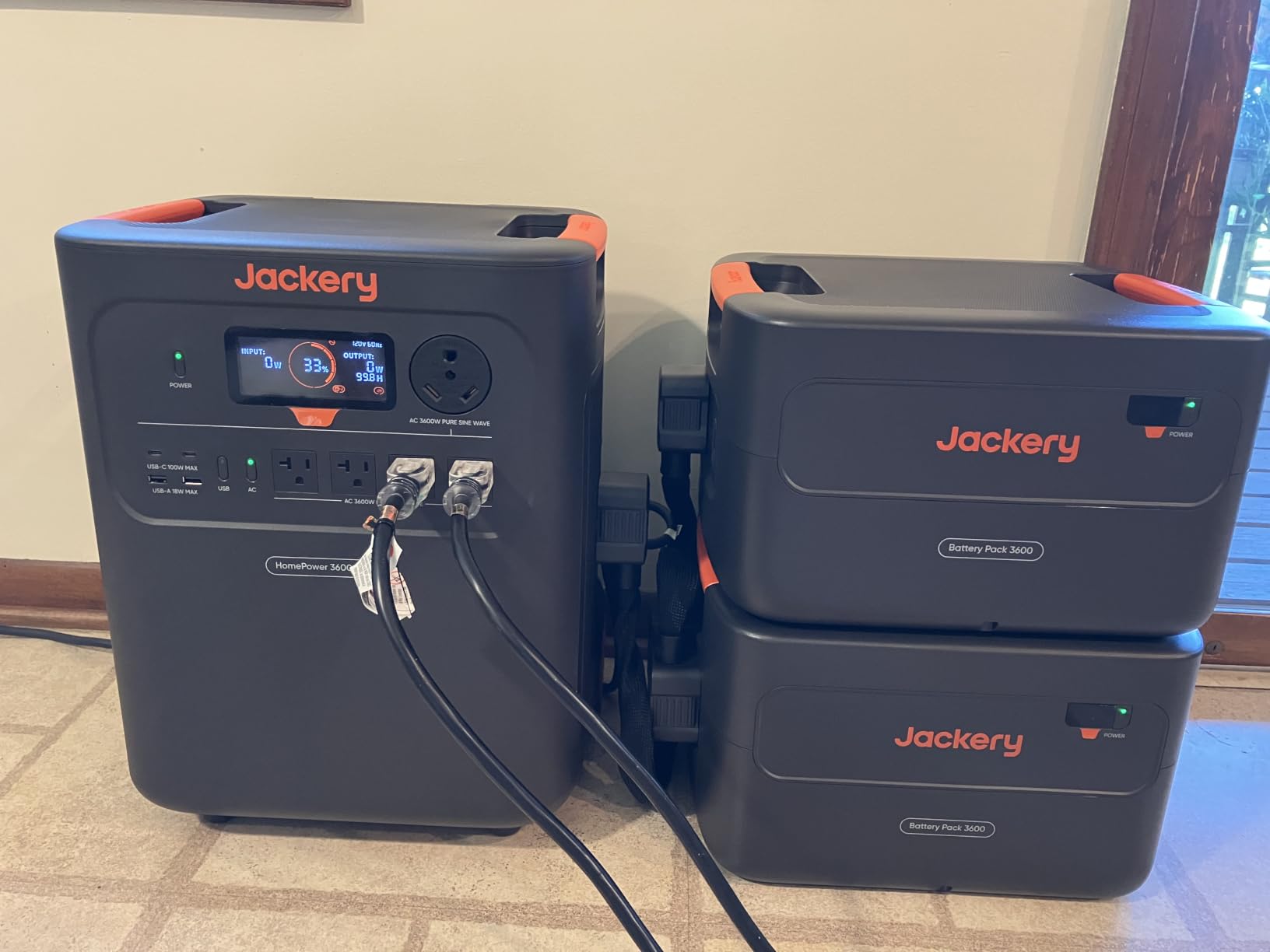 Jackery HomePower 3600 Plus Portable Power Station, 3600W AC Output, 3584Wh LFP Solar Generator, Expandable up to 21kWh, Essential Home Backup for Home Use, Emergencies, RV (Solar Panel Optional) customer photo 1