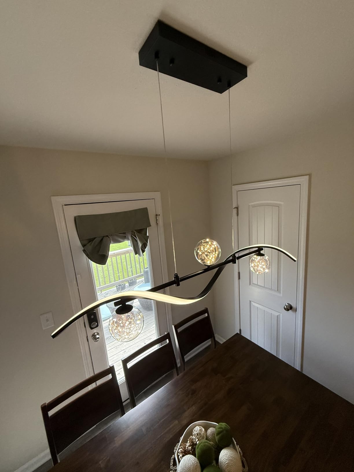 Modern Kitchen Island Lighting, 6-Light Linear Pendant Light with Glass Globes, Dimmable Gold Dining Room Light Fixture for Kitchen Island, Dining Table & Open Concept Living Spaces customer photo 1