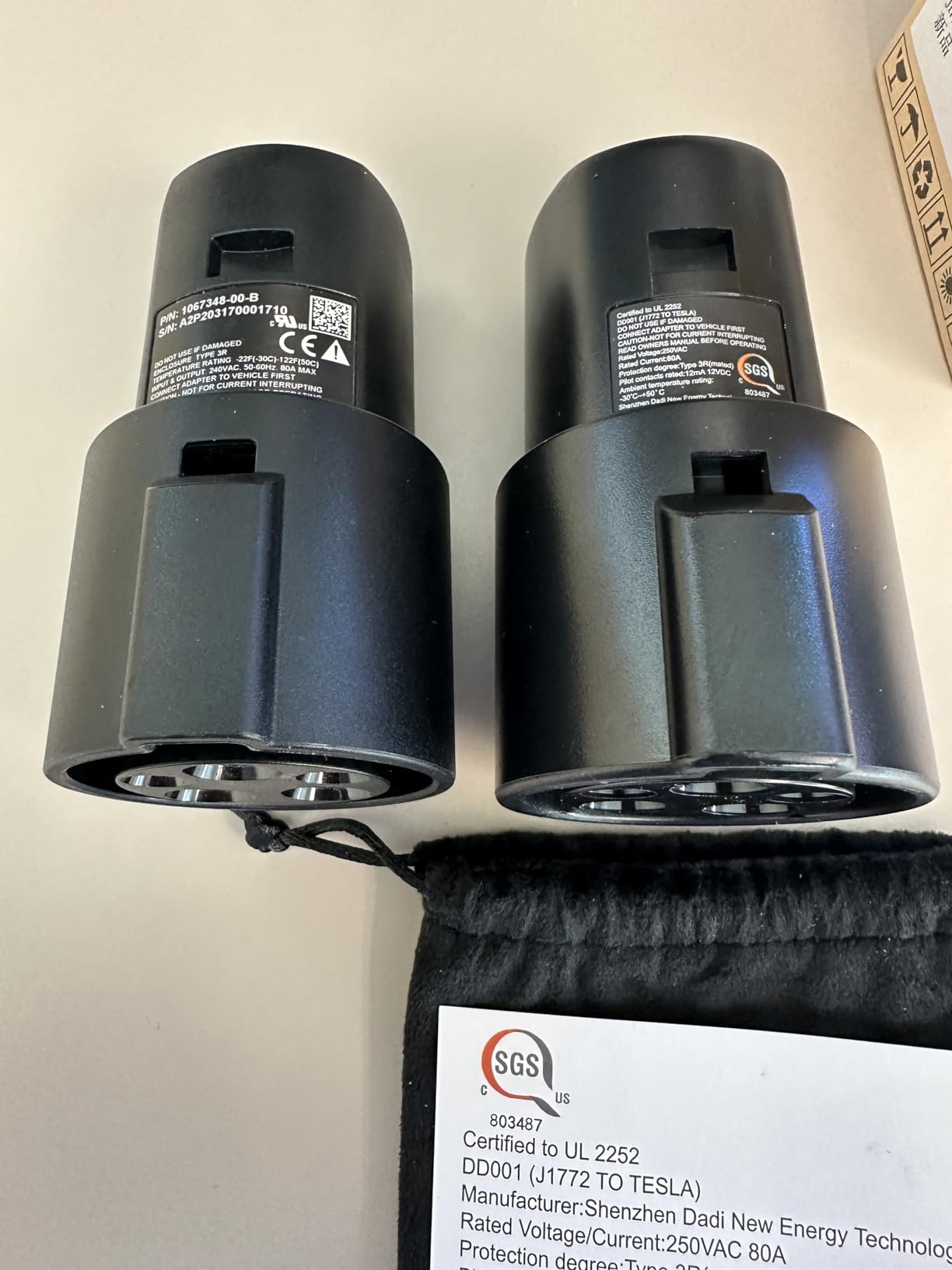 J1772 to Tesla Charger Adapter,for Tesla Model-3/Y/X/S with Safety Certified Charger Connecting Charging Adapter, Max 80A 250V Fast Charging,IP65 Waterproof,Optimal Fit,Easy Setup[Only for Tesla Car] customer photo 2