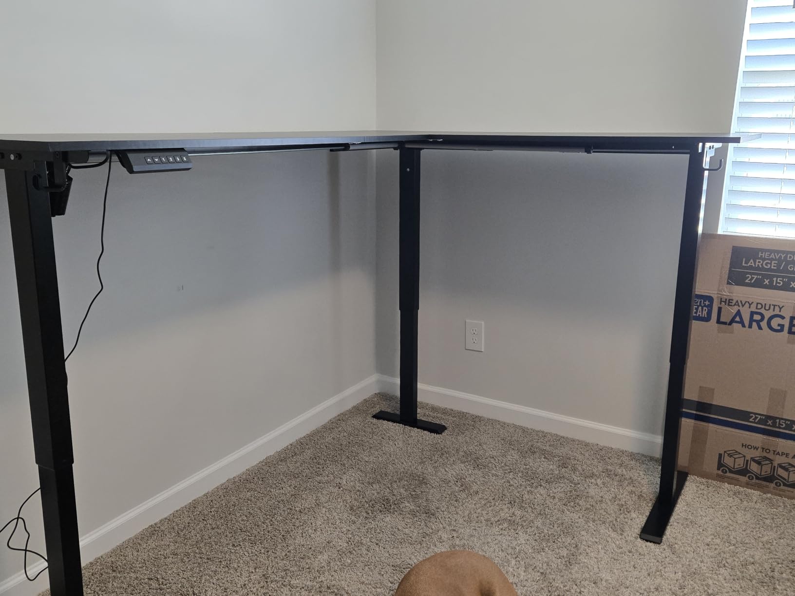 OffiGo 63 Inch Reversible L Shaped Electric Standing Desk, Black | Large Corner Height Adjustable Stand Up Desk, 3 Memory Presets, Sit Stand Table, Reinforced Frame for Home Office Workstation customer photo 2